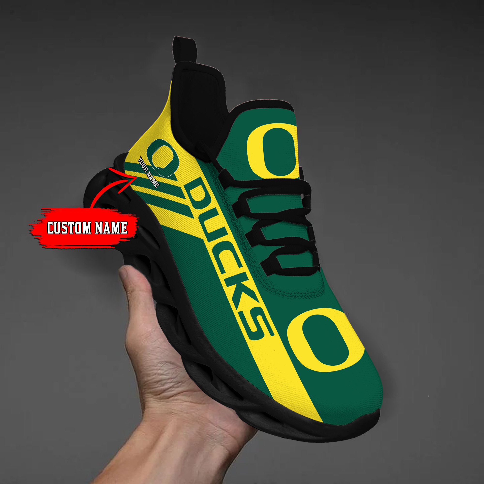 Oregon Ducks Custom Name PERSONALIZED MAX SOUL SHOES DS004 - Famjoys Oregon Ducks Custom Name PERSONALIZED MAX SOUL SHOES DS004 - Famjoys