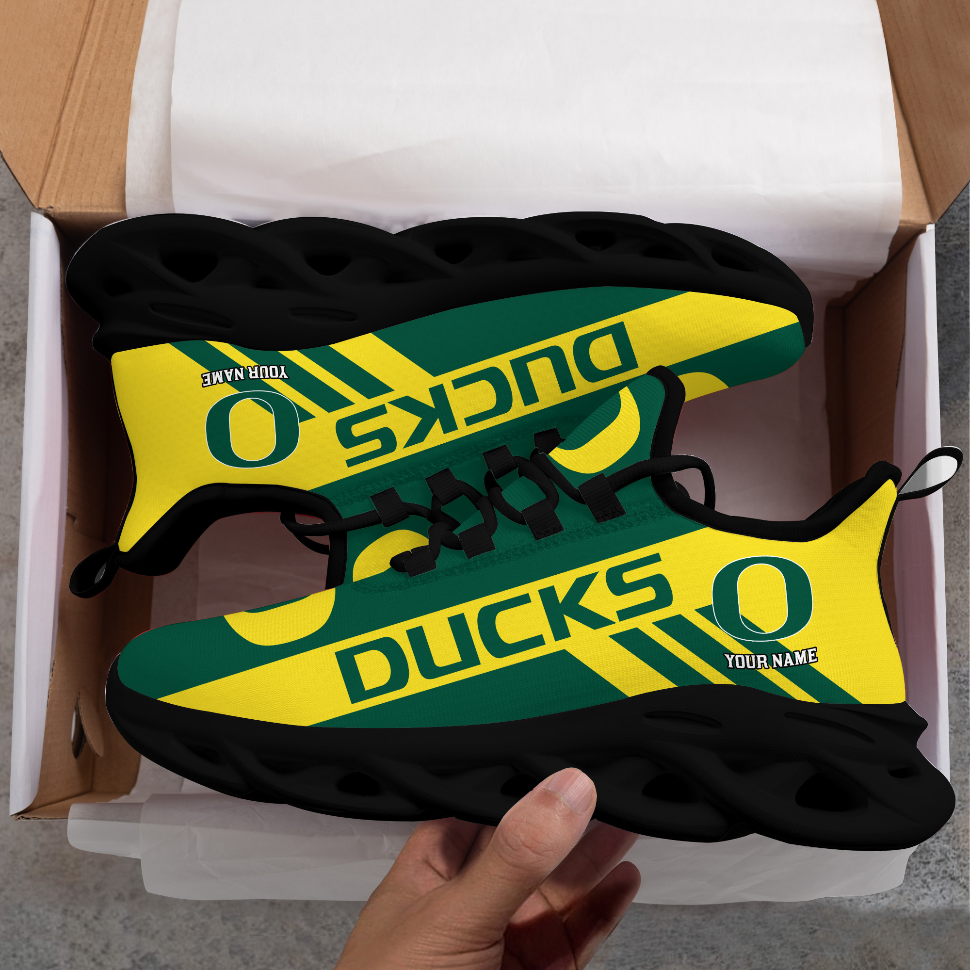 Oregon Ducks Custom Name PERSONALIZED MAX SOUL SHOES DS004 - Famjoys Oregon Ducks Custom Name PERSONALIZED MAX SOUL SHOES DS004 - Famjoys