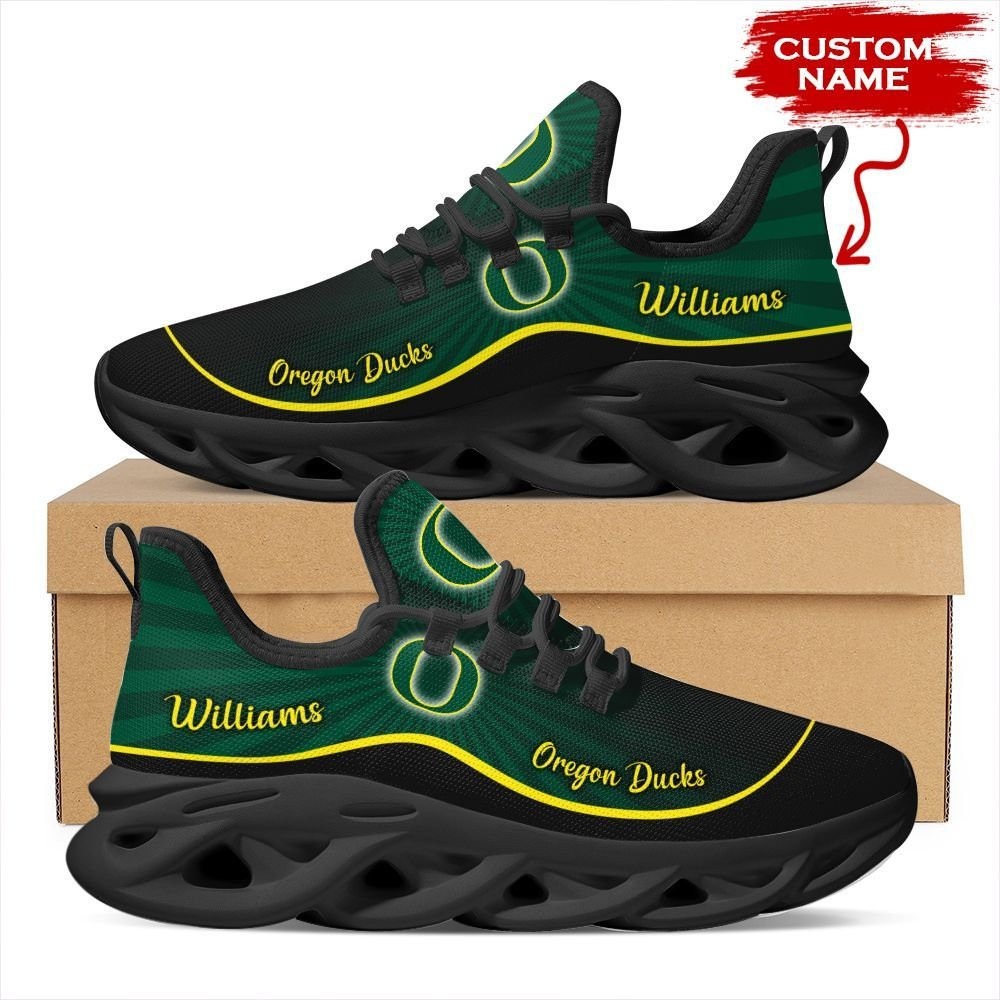 Oregon Ducks Custom Name Personalized Max Soul Sneakers Shoes - Famjoys Oregon Ducks Custom Name Personalized Max Soul Sneakers Shoes - Famjoys