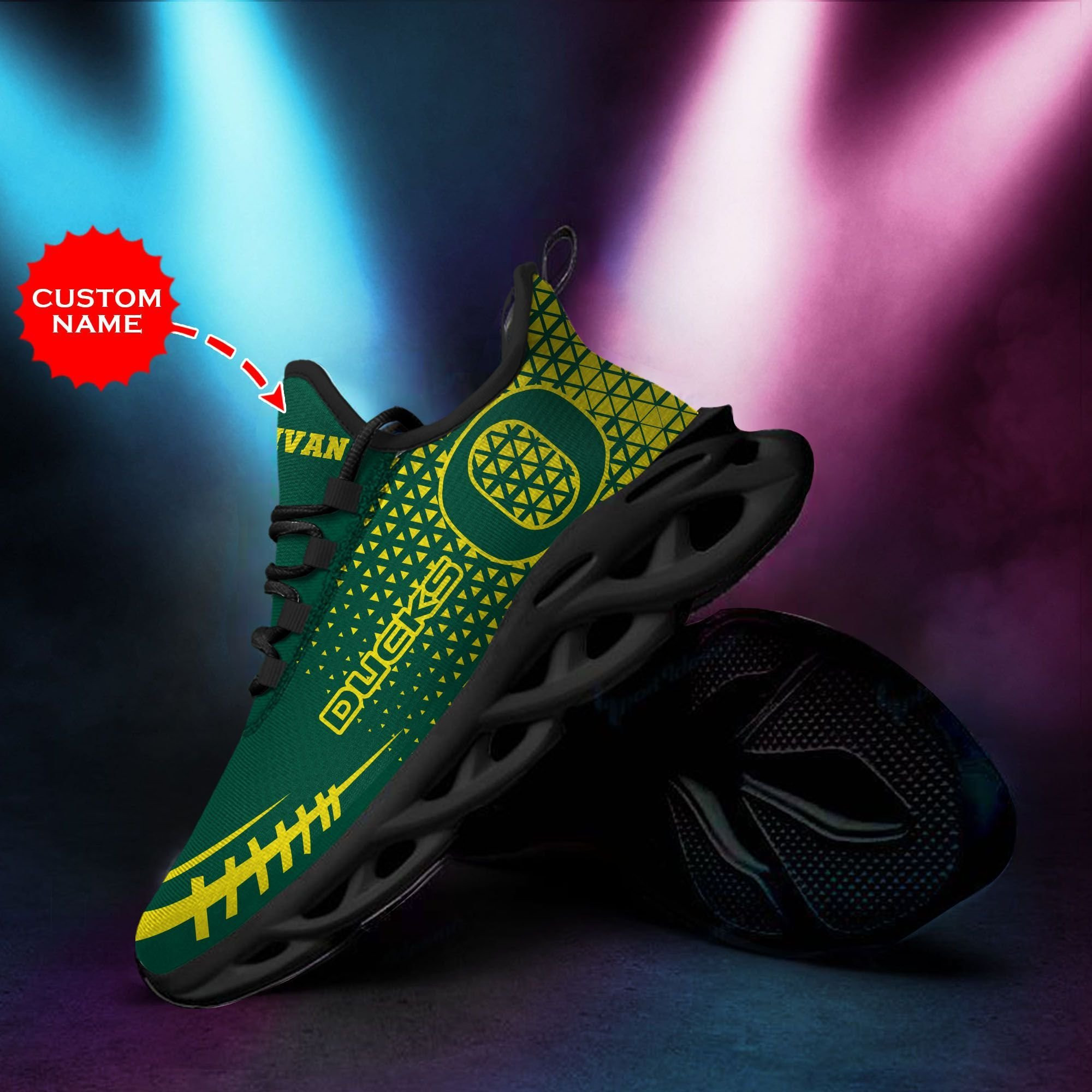 Oregon Ducks Custom Name Personalized Max Soul Sneakers Shoes - Famjoys Oregon Ducks Custom Name Personalized Max Soul Sneakers Shoes - Famjoys