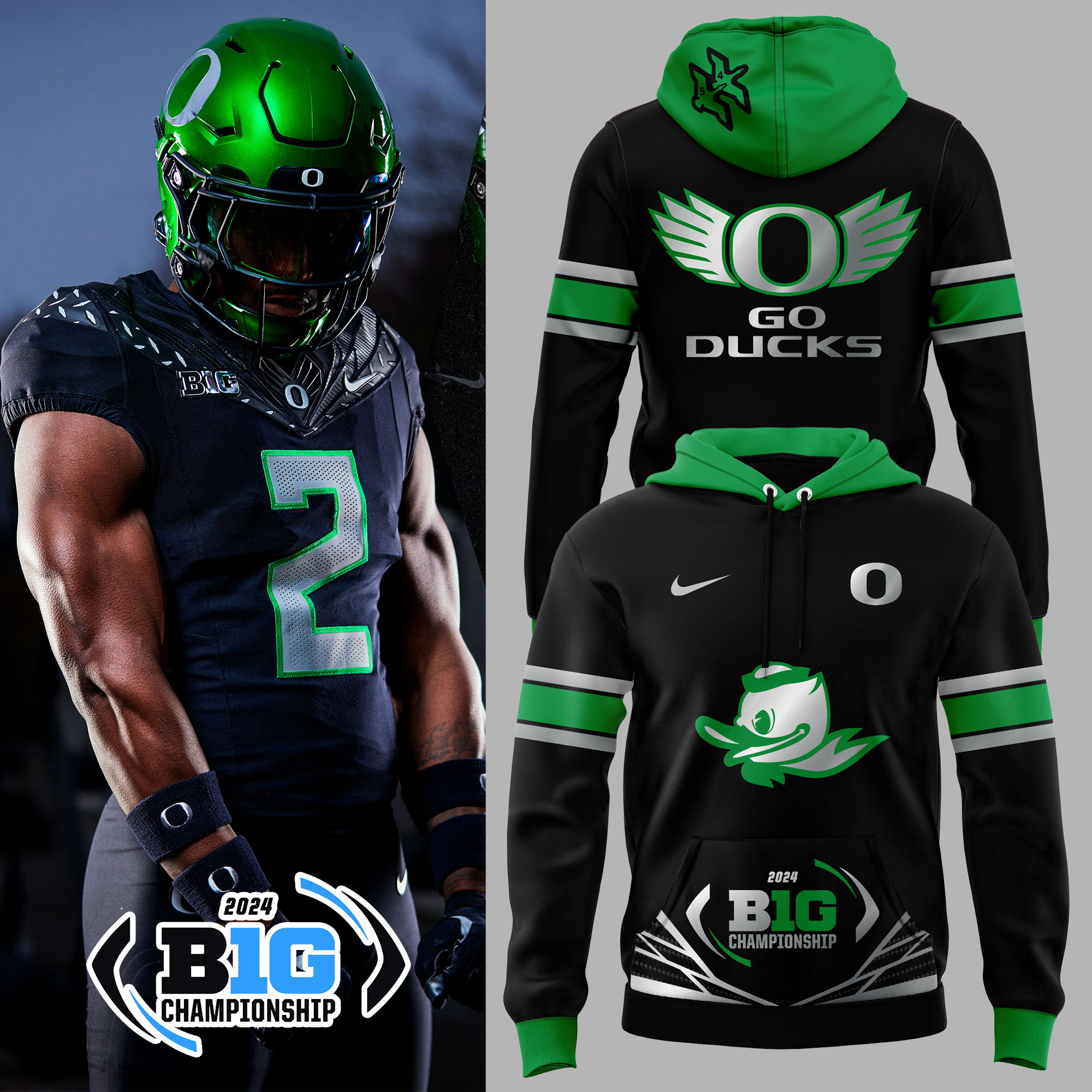 Oregon Ducks Football Big Ten Championship Game Hoodie 2024 - Famjoys Oregon Ducks Football Big Ten Championship Game Hoodie 2024 - Famjoys