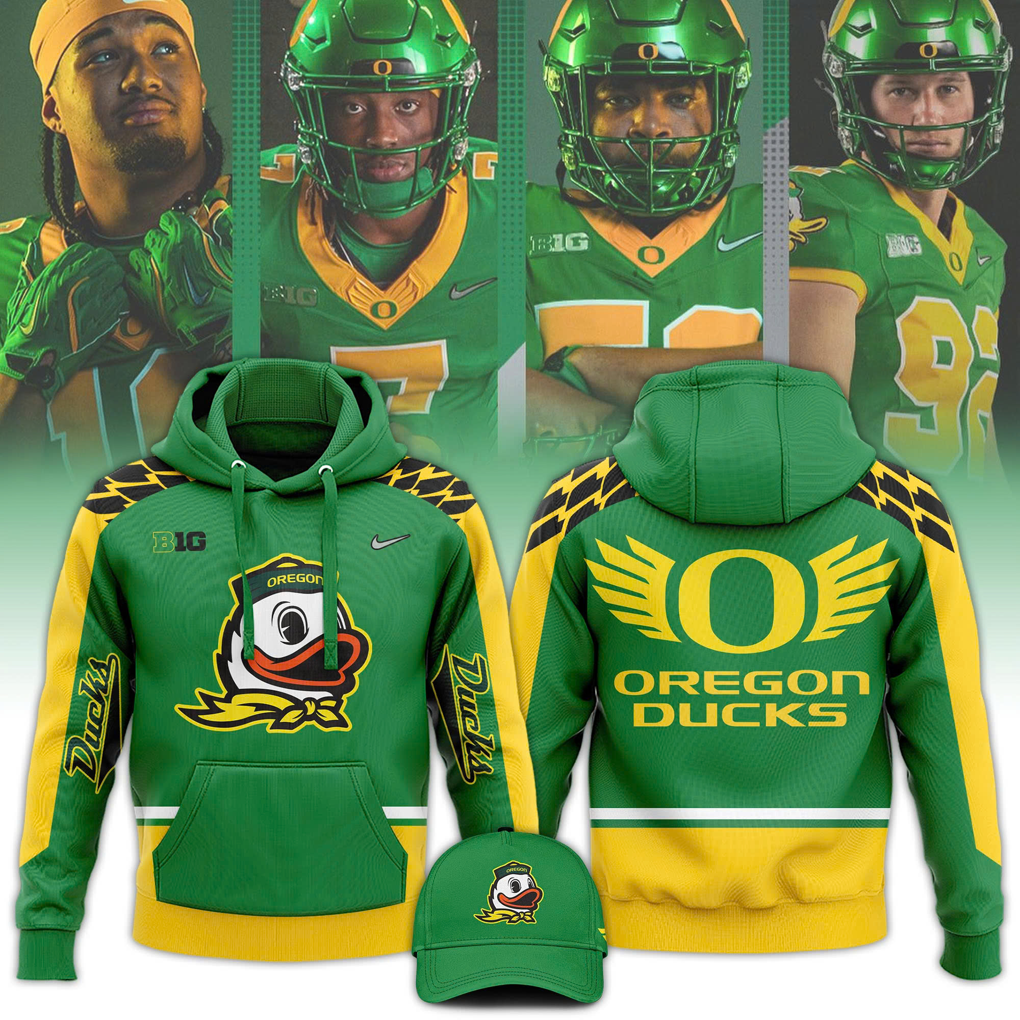 Oregon Ducks football Hoodie - Famjoys Oregon Ducks football Hoodie - Famjoys