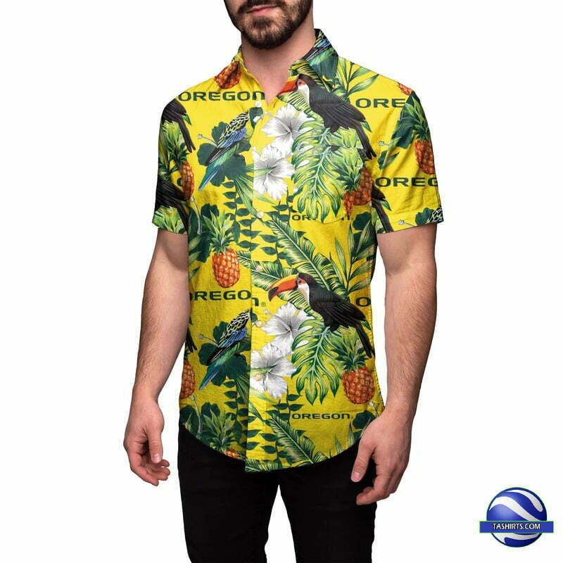 Oregon Ducks Hawaiian Shirt - Famjoys Oregon Ducks Hawaiian Shirt - Famjoys
