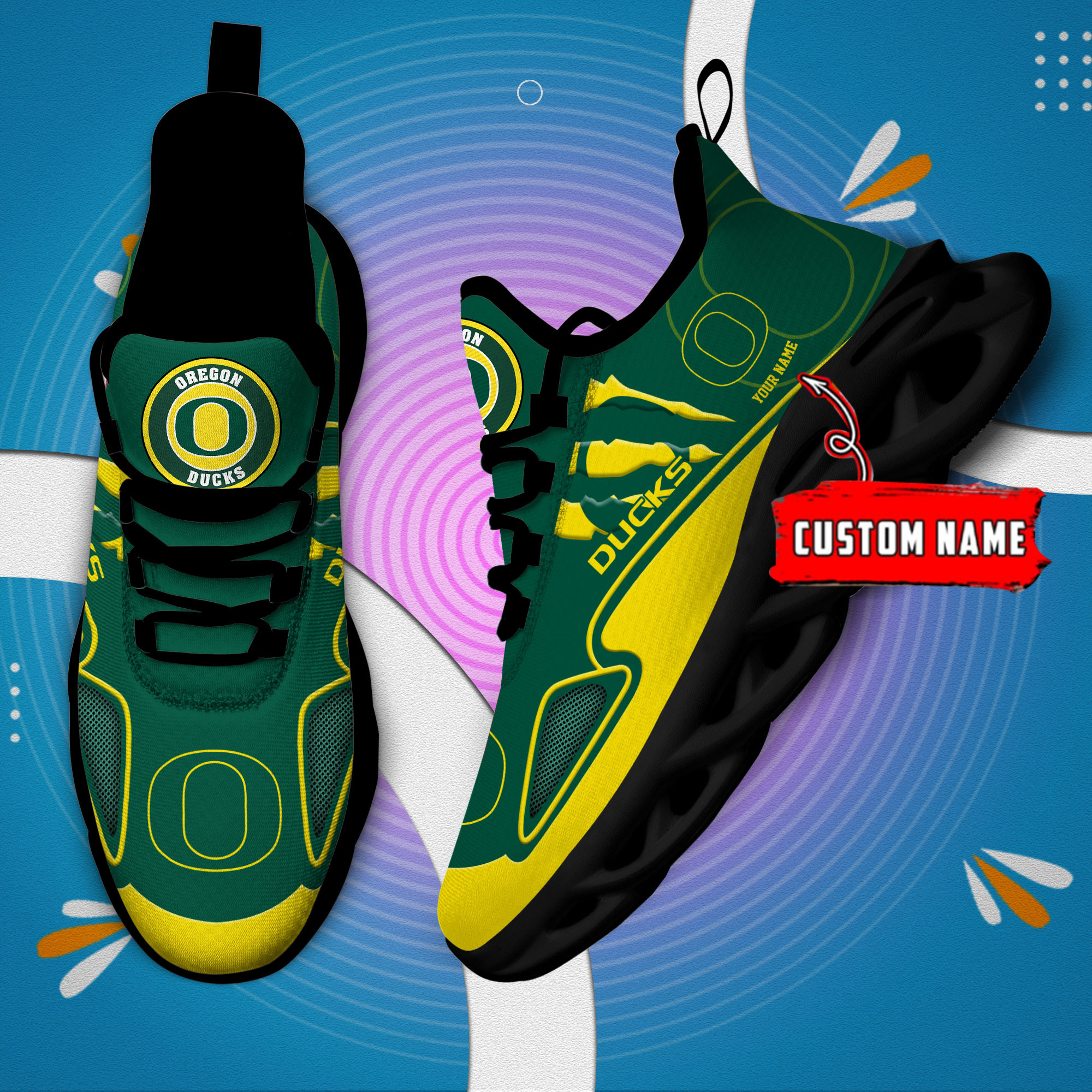 Oregon Ducks Max Soul Shoes - Famjoys Oregon Ducks Max Soul Shoes - Famjoys