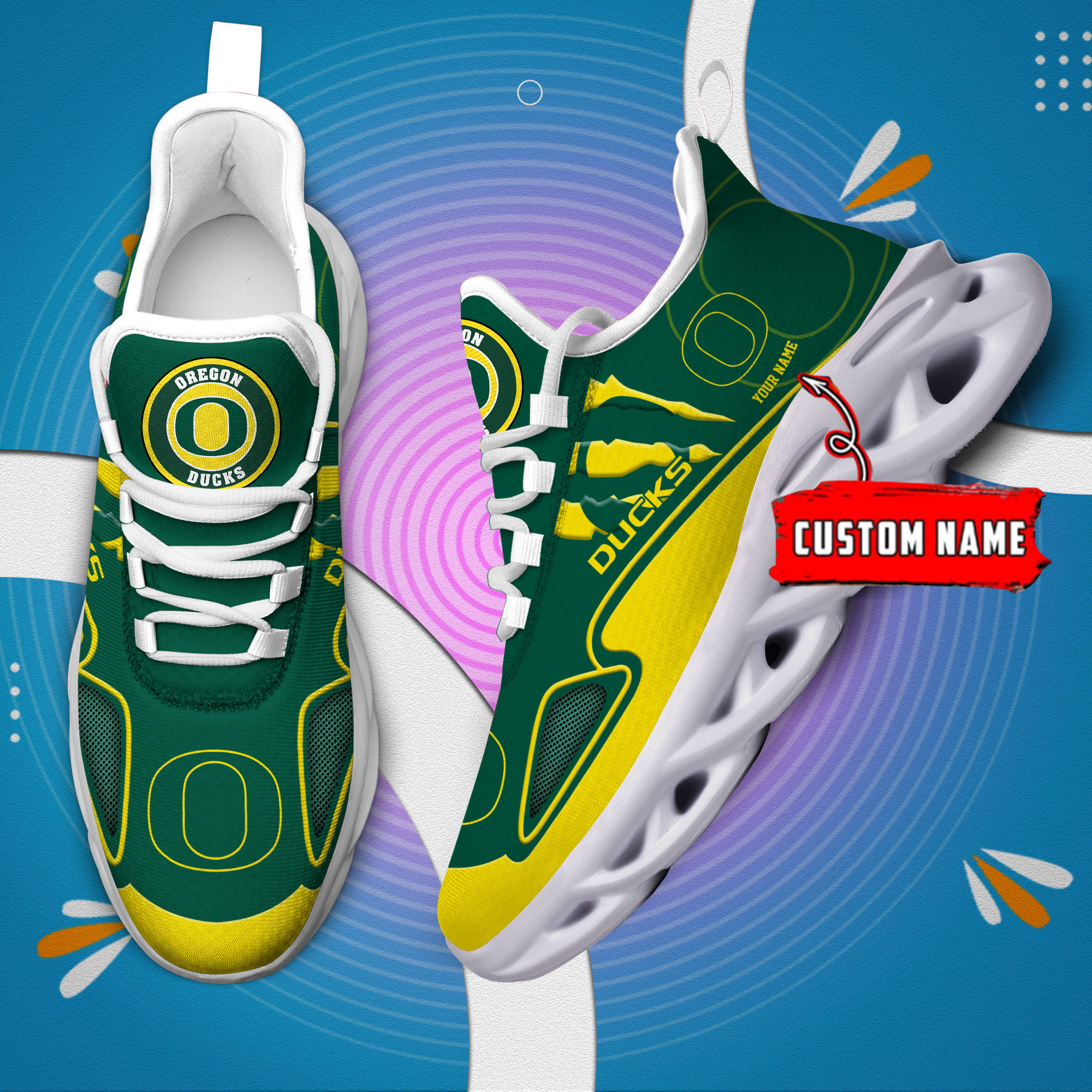 Oregon Ducks Max Soul Shoes - Famjoys Oregon Ducks Max Soul Shoes - Famjoys