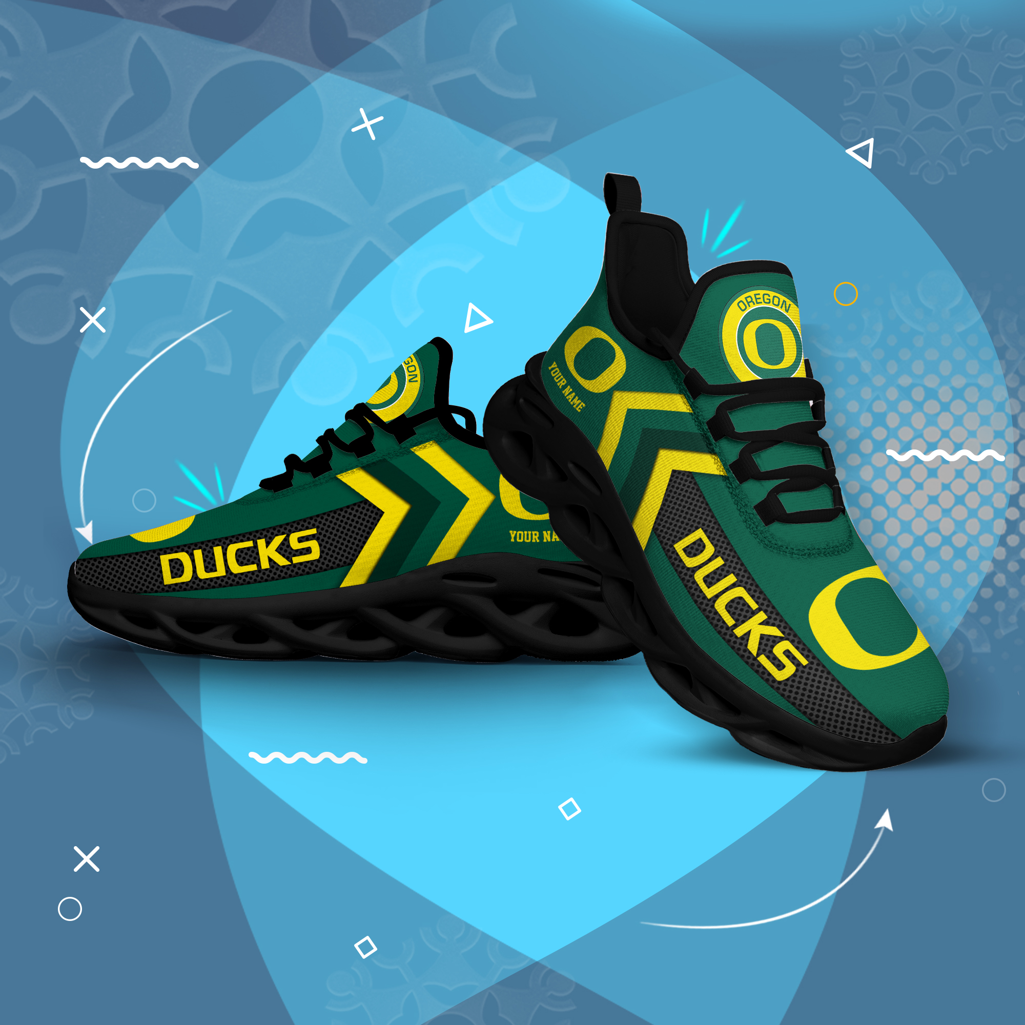 Oregon Ducks Personalized Custom Name Max Soul Shoes DS003 - Famjoys Oregon Ducks Personalized Custom Name Max Soul Shoes DS003 - Famjoys