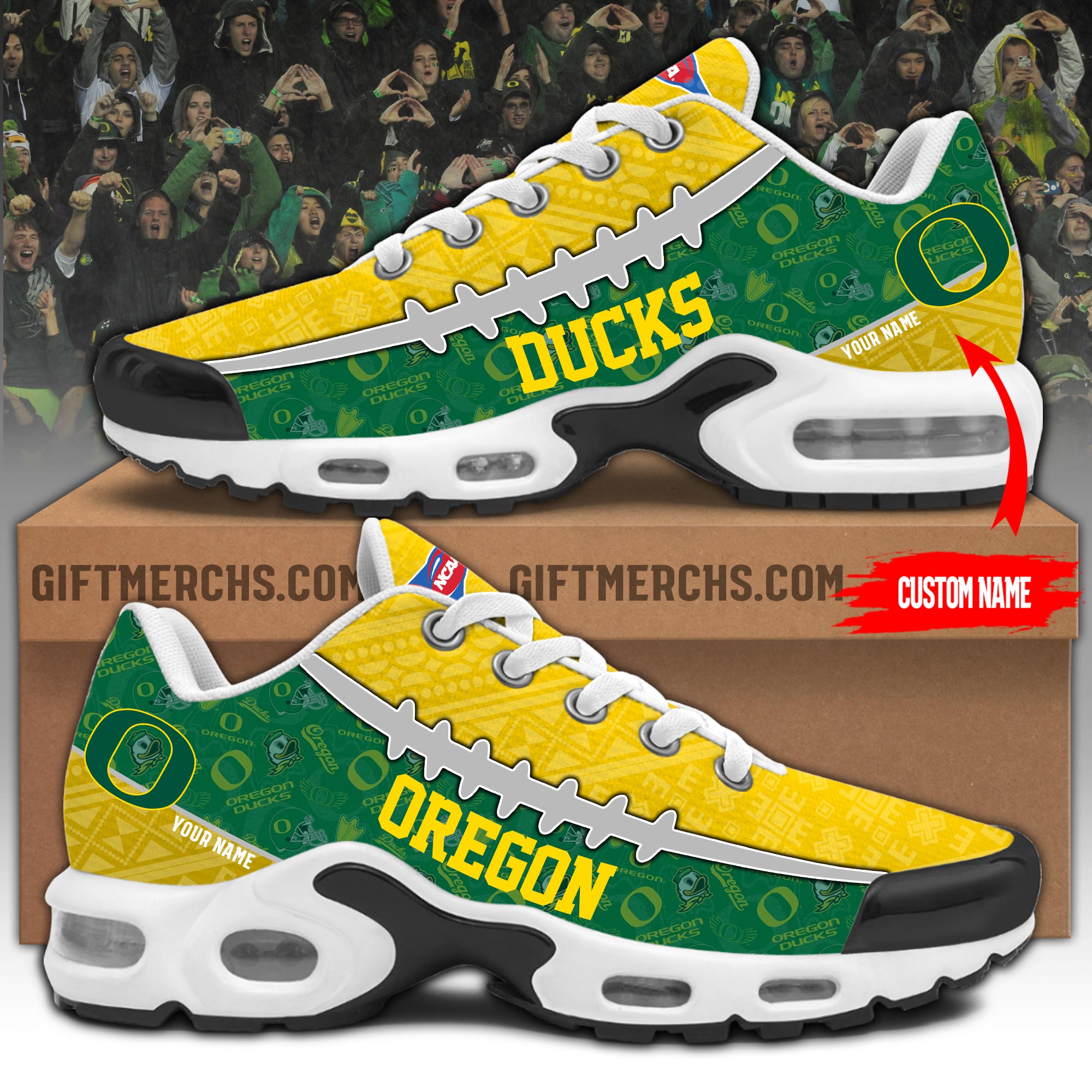 Oregon Ducks Personalized Shoes - Famjoys Oregon Ducks Personalized Shoes - Famjoys