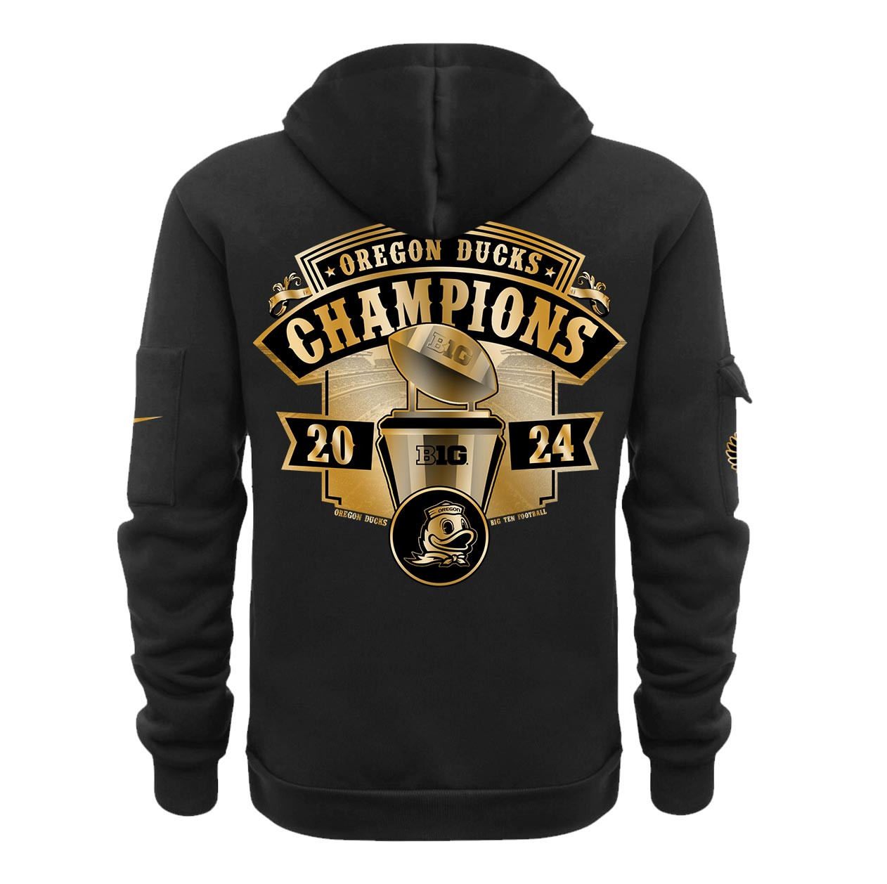 Oregon Ducks Quarter Zip Hoodie Big Ten Football Champions - Famjoys Oregon Ducks Quarter Zip Hoodie Big Ten Football Champions - Famjoys