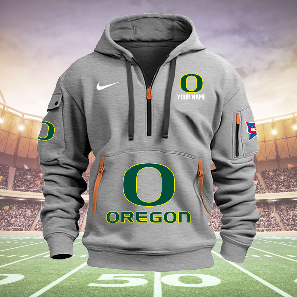 Oregon Ducks Quarter Zip Hoodie - Famjoys Oregon Ducks Quarter Zip Hoodie - Famjoys