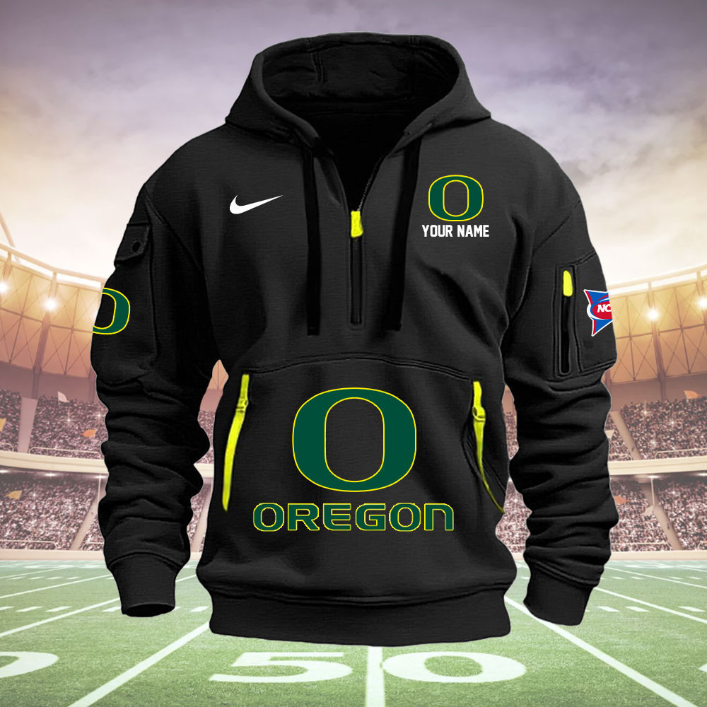 Oregon Ducks Quarter Zip Hoodie - Famjoys Oregon Ducks Quarter Zip Hoodie - Famjoys