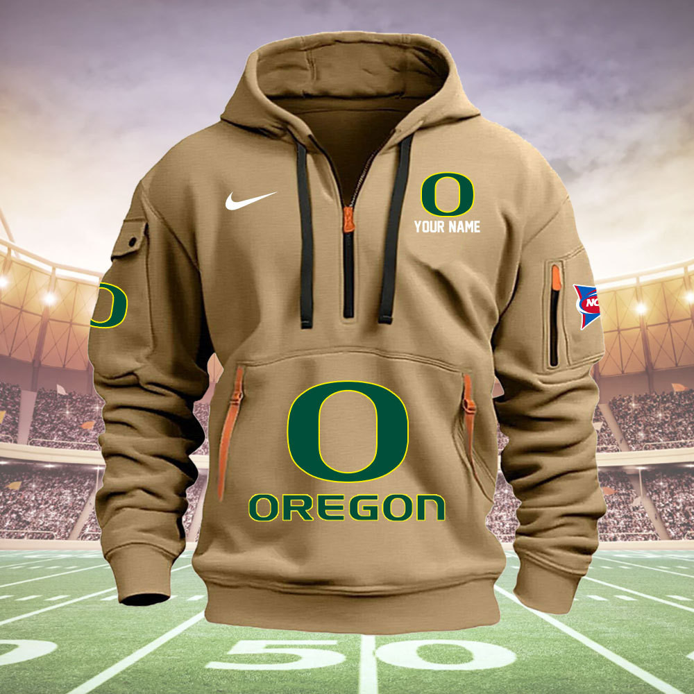 Oregon Ducks Quarter Zip Hoodie - Famjoys Oregon Ducks Quarter Zip Hoodie - Famjoys