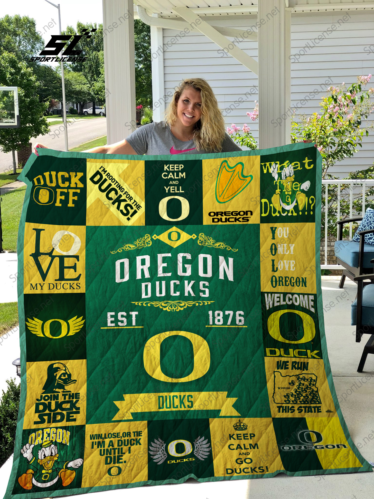 Oregon Ducks Quilt Blanket 01 - Famjoys Oregon Ducks Quilt Blanket 01 - Famjoys