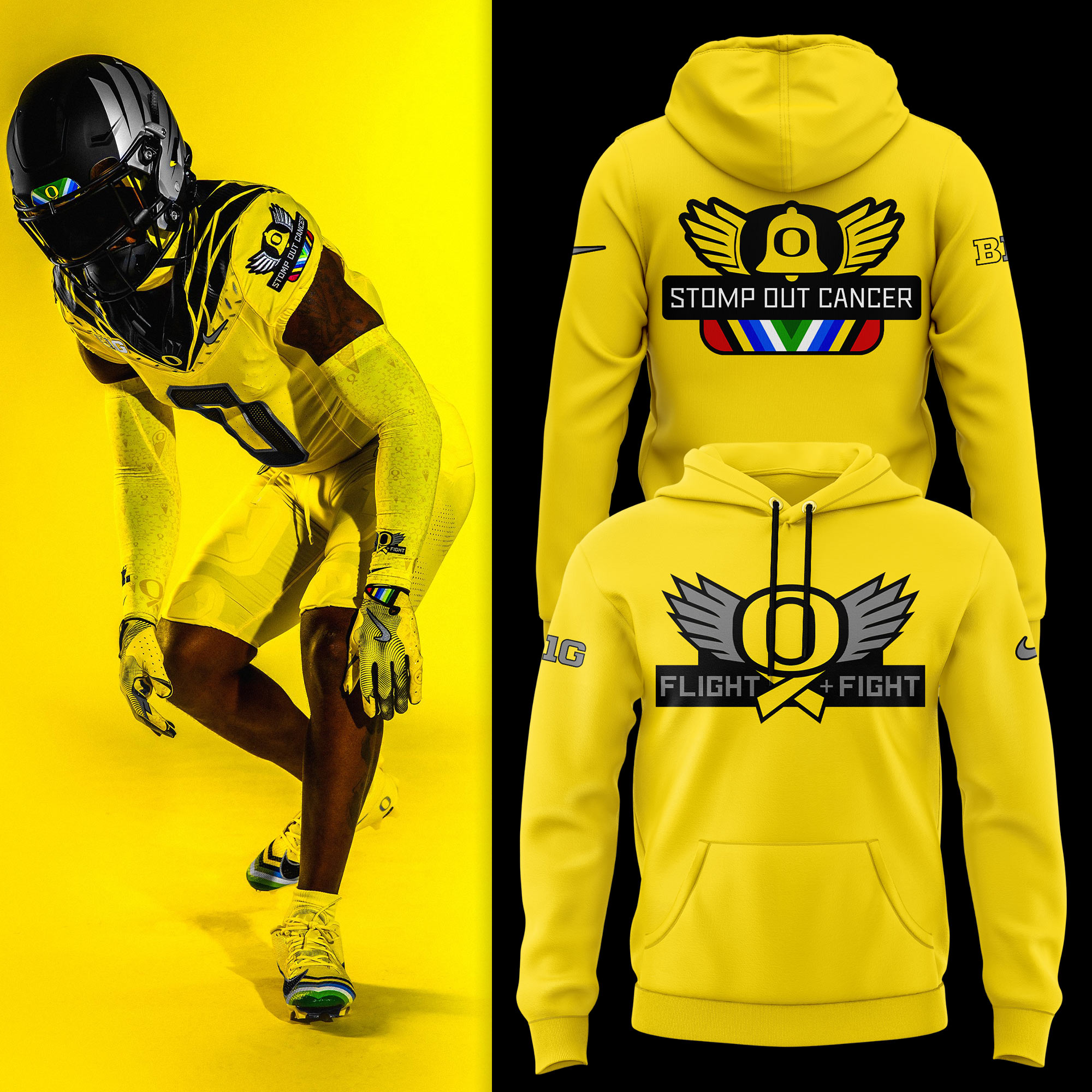 Oregon Ducks Stomp Out Cancer Heroes Hoodie - Famjoys Oregon Ducks Stomp Out Cancer Heroes Hoodie - Famjoys