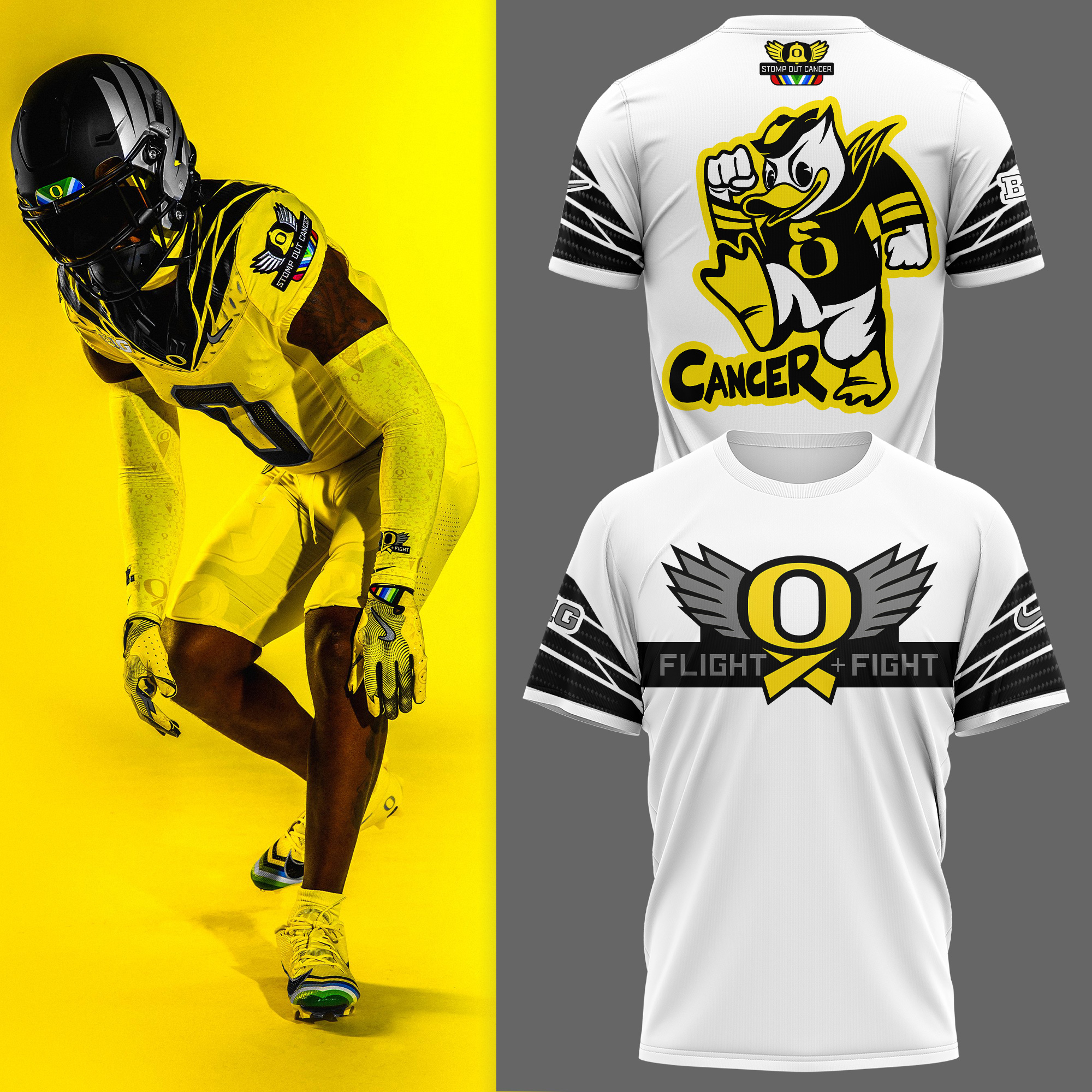 Oregon Ducks Stomp Out Cancer Heroes Shirt - Famjoys Oregon Ducks Stomp Out Cancer Heroes Shirt - Famjoys