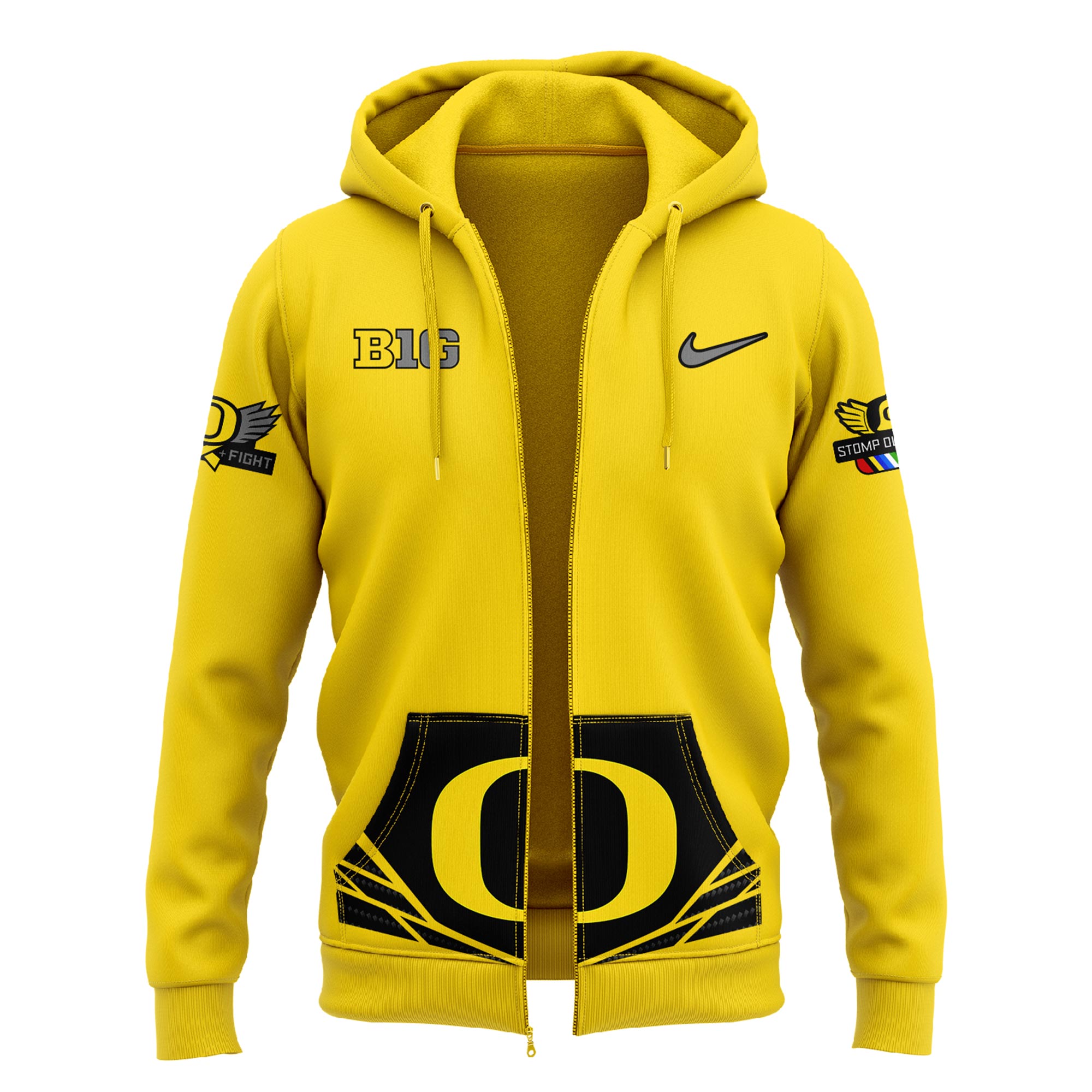 Oregon Ducks Stomp Out Cancer Heroes Zip Hoodie - Famjoys Oregon Ducks Stomp Out Cancer Heroes Zip Hoodie - Famjoys