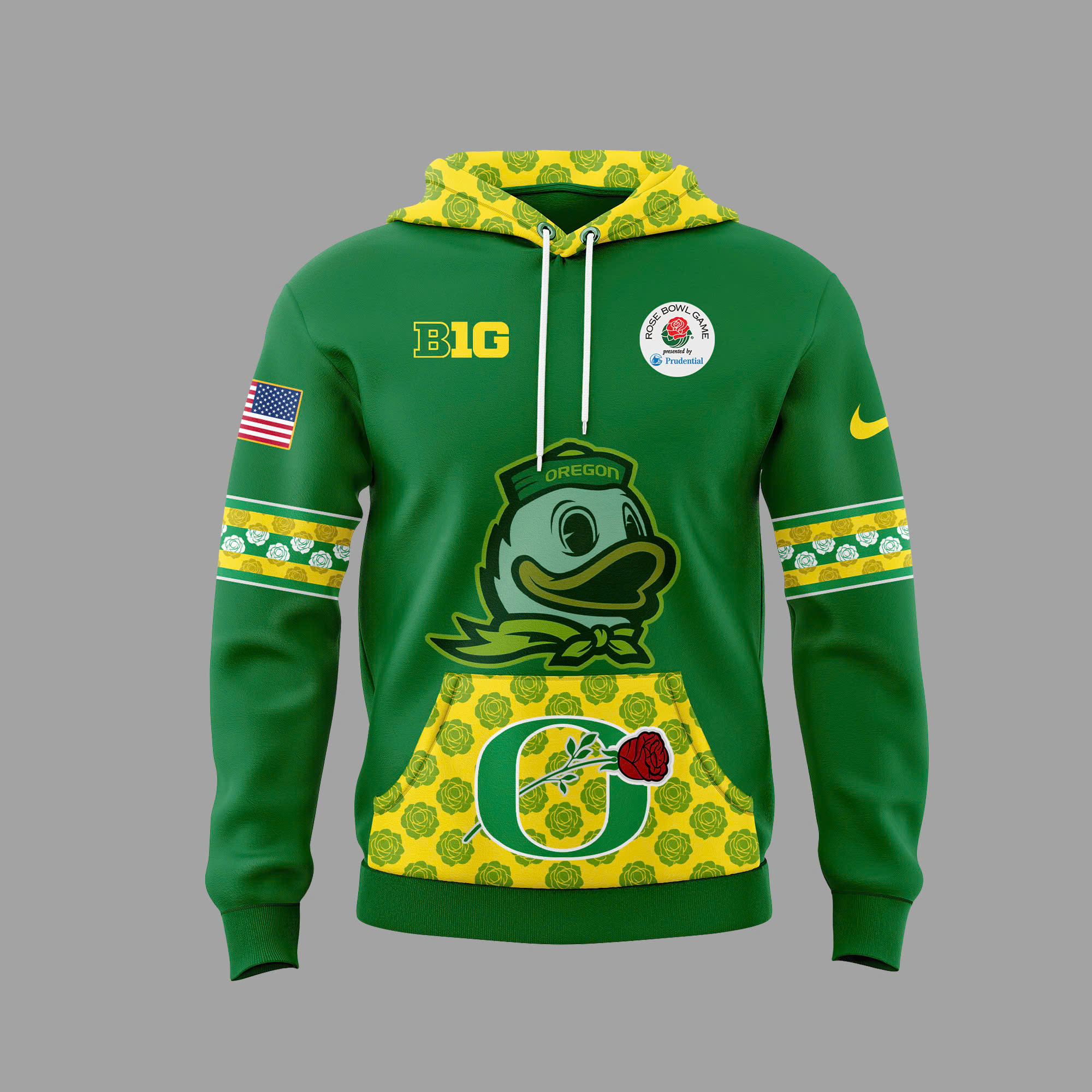 Oregon Ducks x Rose Bowl Game Hoodie - Famjoys Oregon Ducks x Rose Bowl Game Hoodie - Famjoys