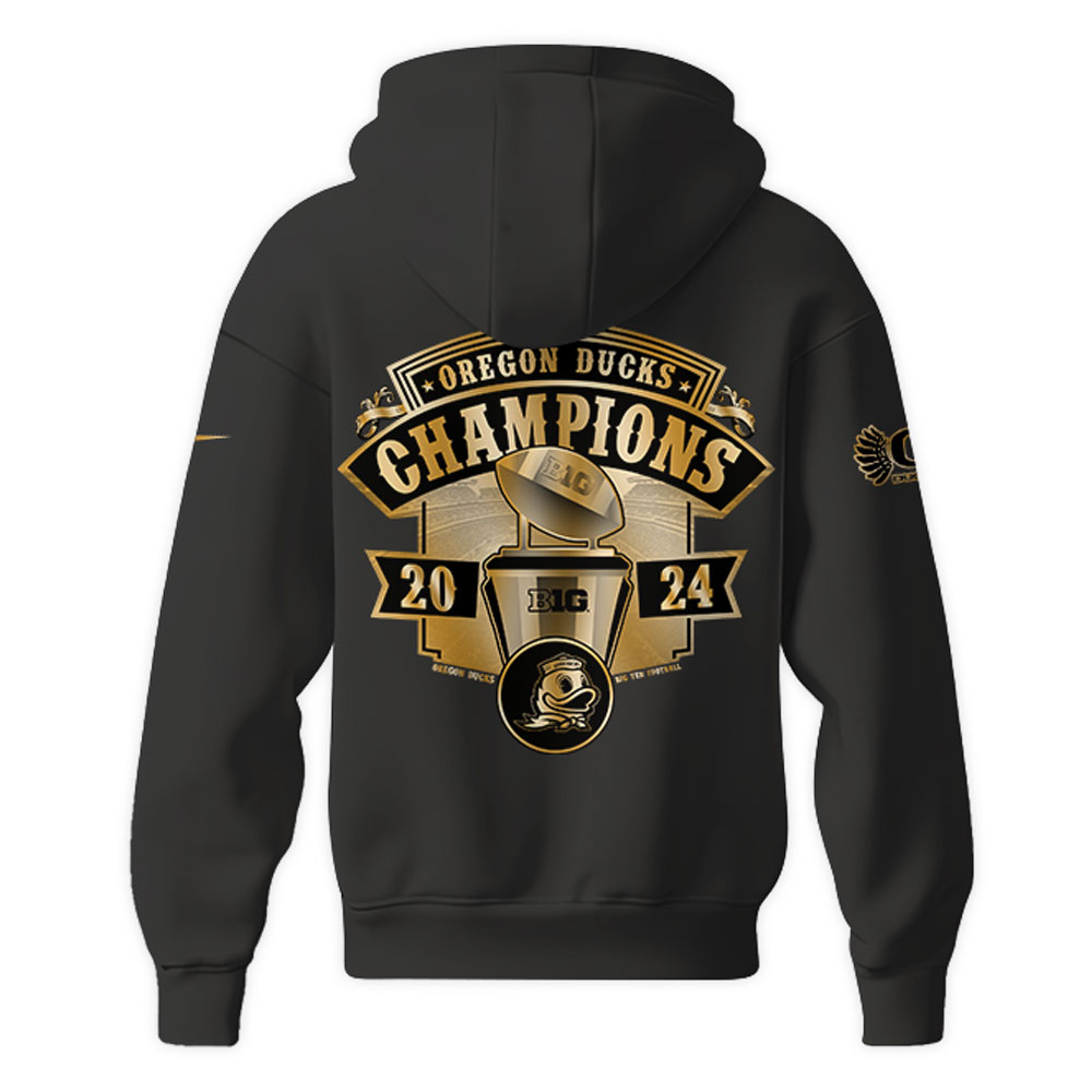 Oregon Football Champions Big Ten Hoodie - Famjoys Oregon Football Champions Big Ten Hoodie - Famjoys
