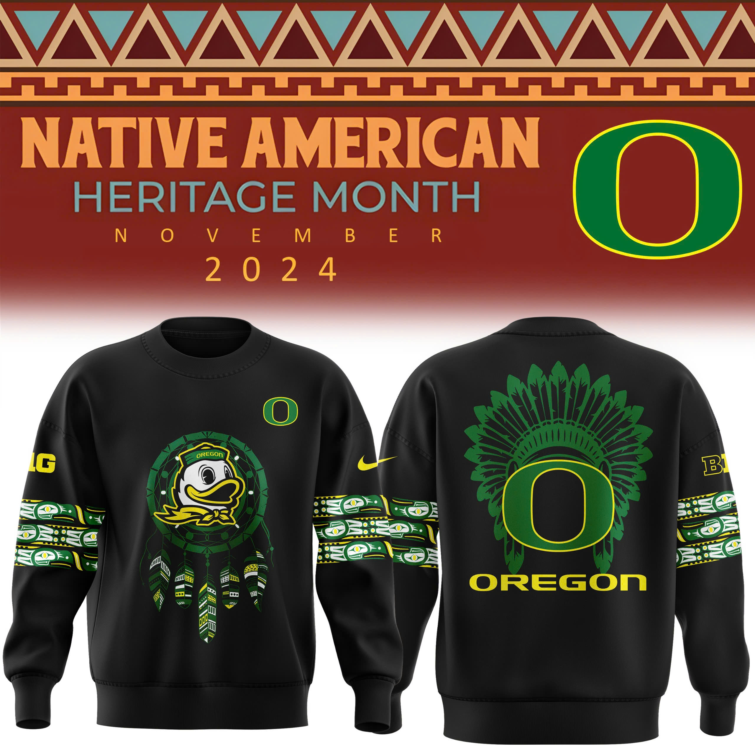 Oregon Football Native American Heritage Month Premium Sweatshirt - Famjoys Oregon Football Native American Heritage Month Premium Sweatshirt - Famjoys