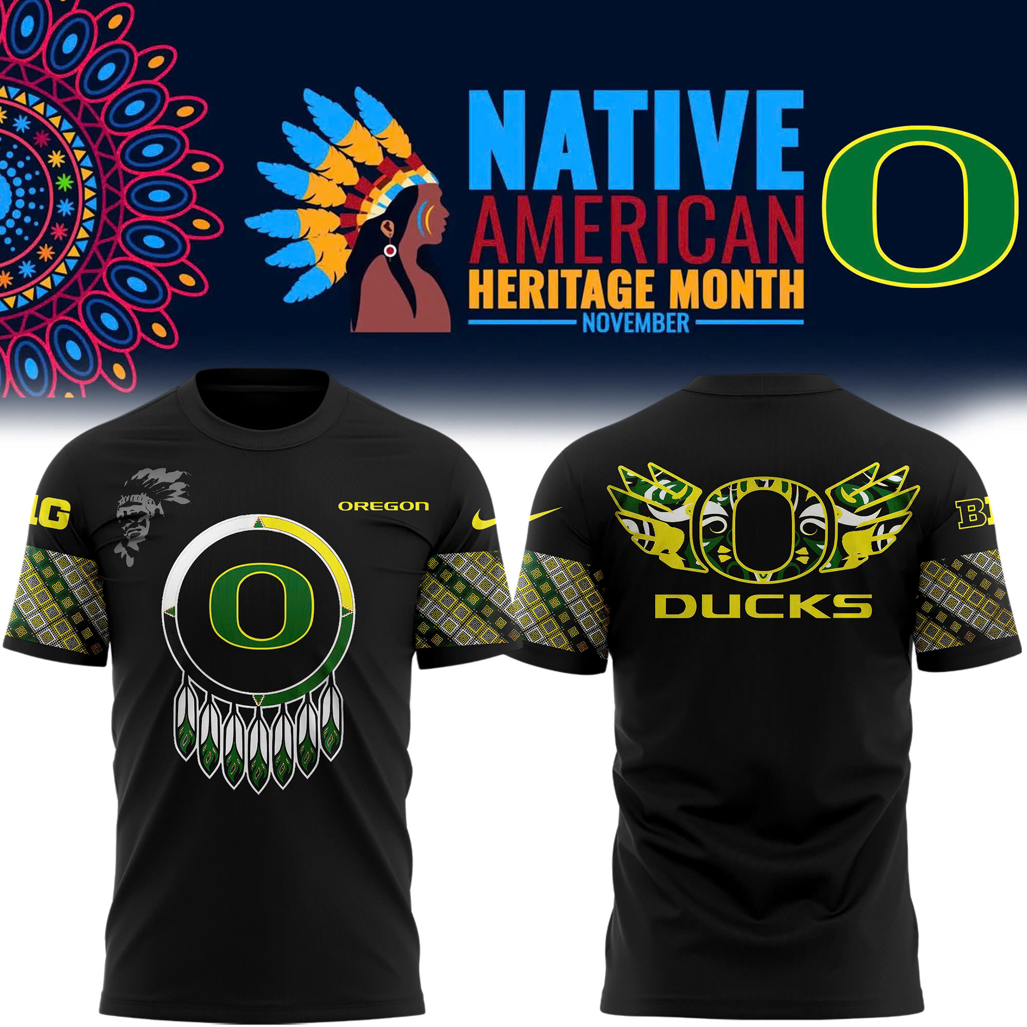 Oregon Football Native American Heritage Month Premium Tee - Famjoys Oregon Football Native American Heritage Month Premium Tee - Famjoys