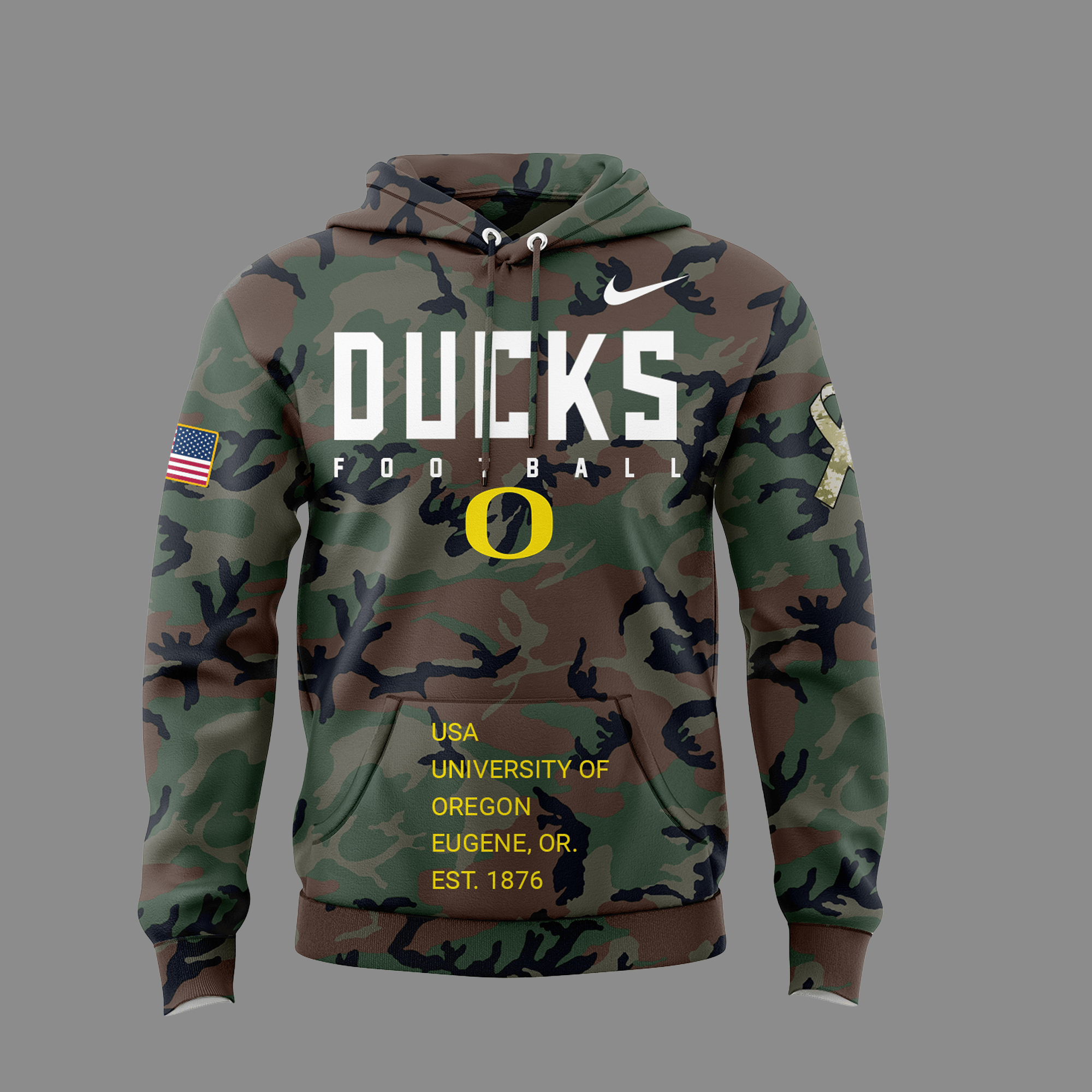 Oregon Football Salute to Service Club Fleece Pullover Hoodie - Famjoys Oregon Football Salute to Service Club Fleece Pullover Hoodie - Famjoys