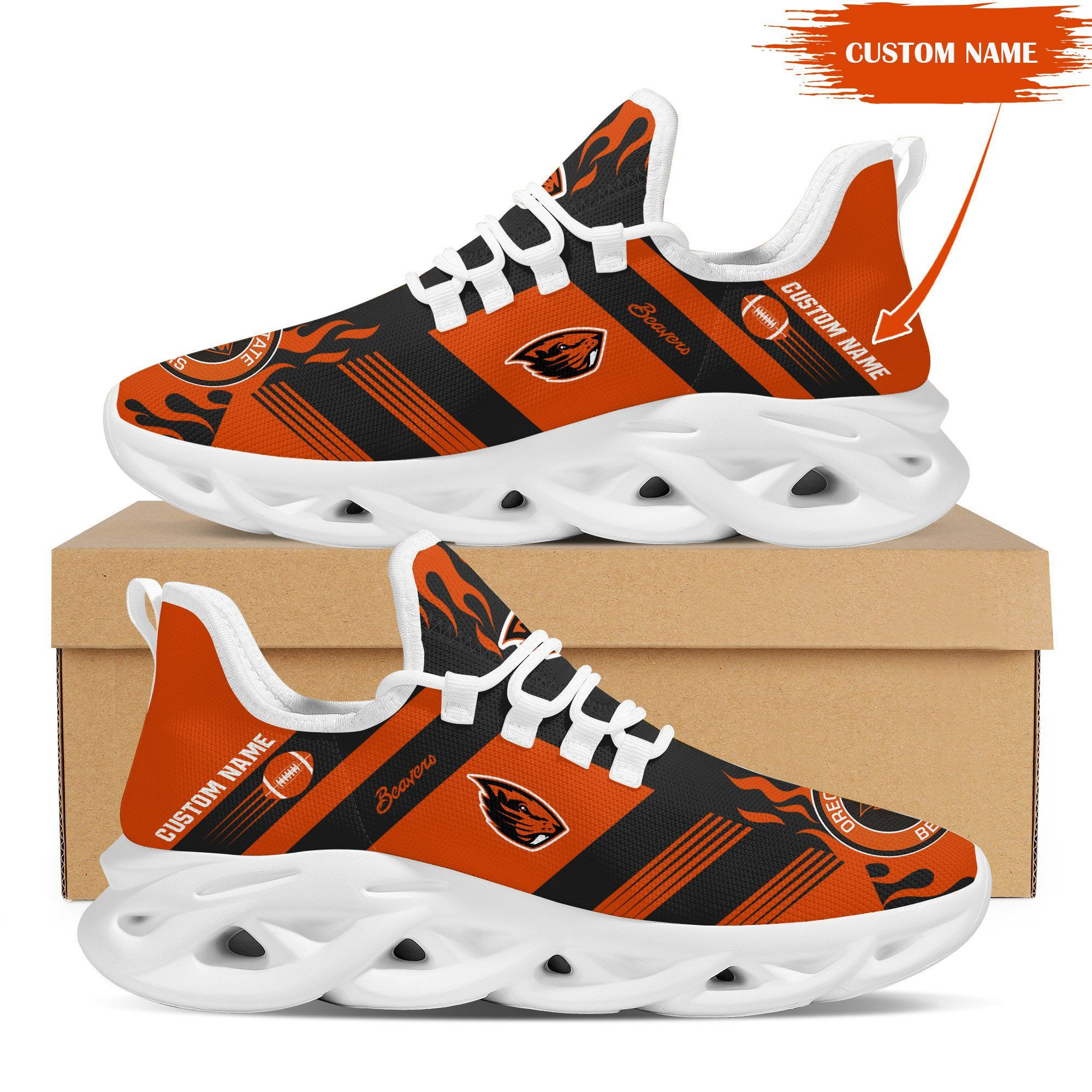 Oregon State Beavers Custom Personalized Max Soul Sneakers Shoes - Famjoys Oregon State Beavers Custom Personalized Max Soul Sneakers Shoes - Famjoys