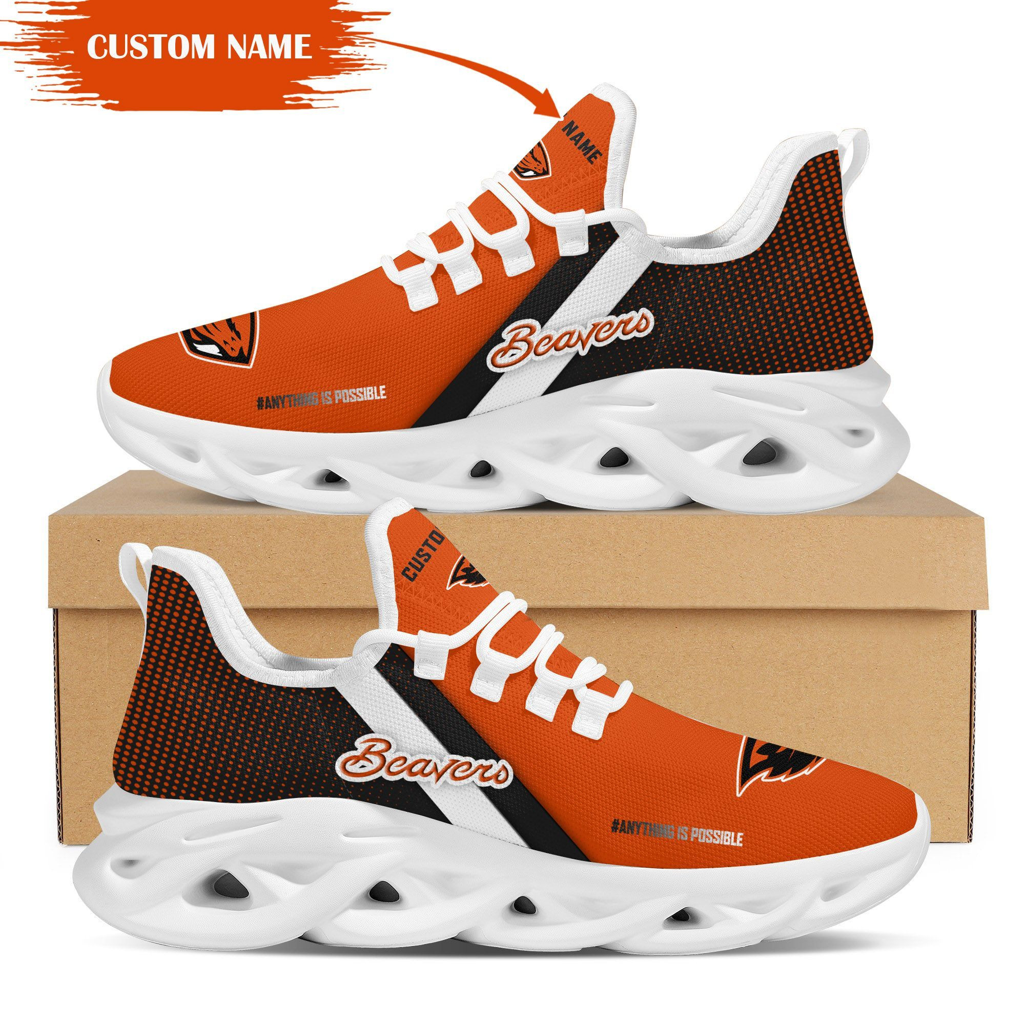 Oregon State Beavers Custom Personalized Max Soul Sneakers Shoes