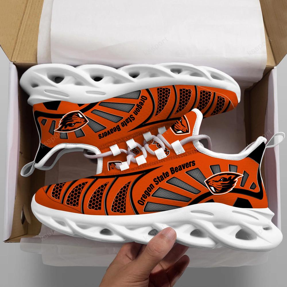 Oregon State Beavers Max Soul Clunky, Black And White Running Shoes - Famjoys Oregon State Beavers Max Soul Clunky, Black And White Running Shoes - Famjoys