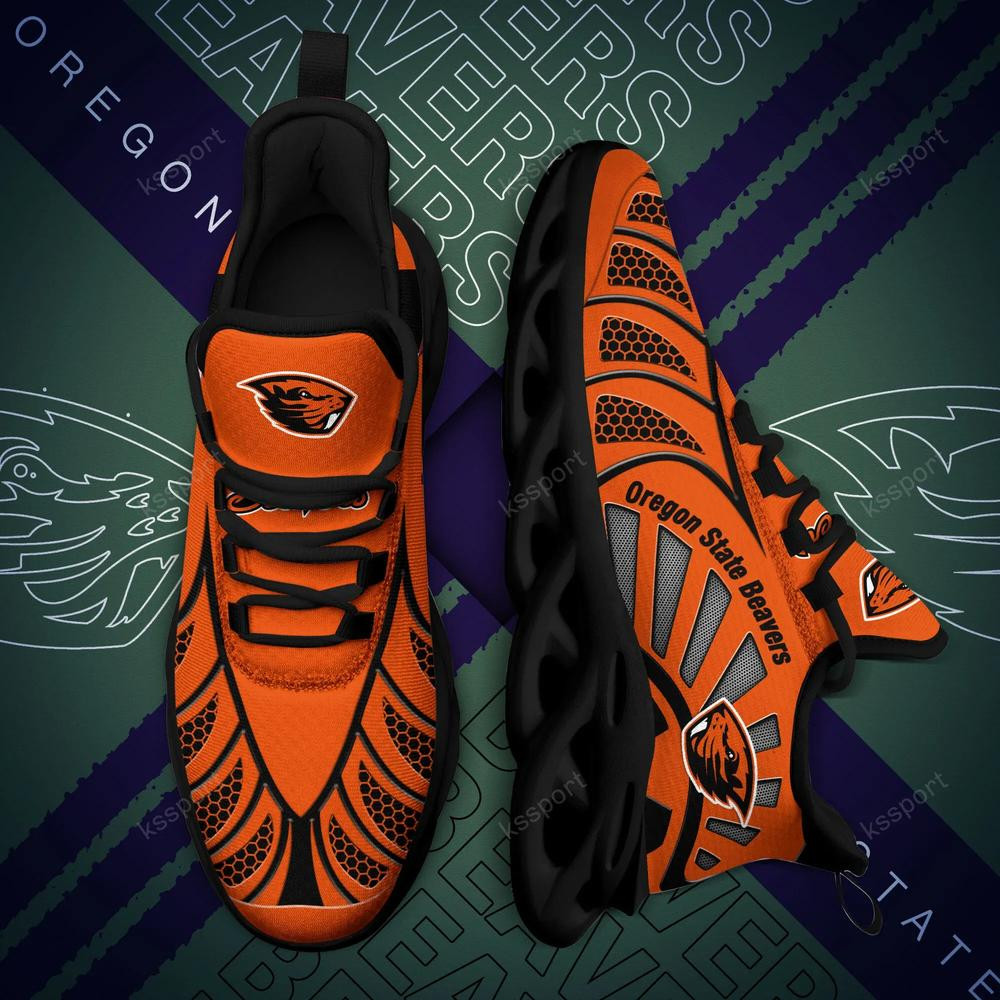 Oregon State Beavers Max Soul Clunky, Black And White Running Shoes - Famjoys Oregon State Beavers Max Soul Clunky, Black And White Running Shoes - Famjoys