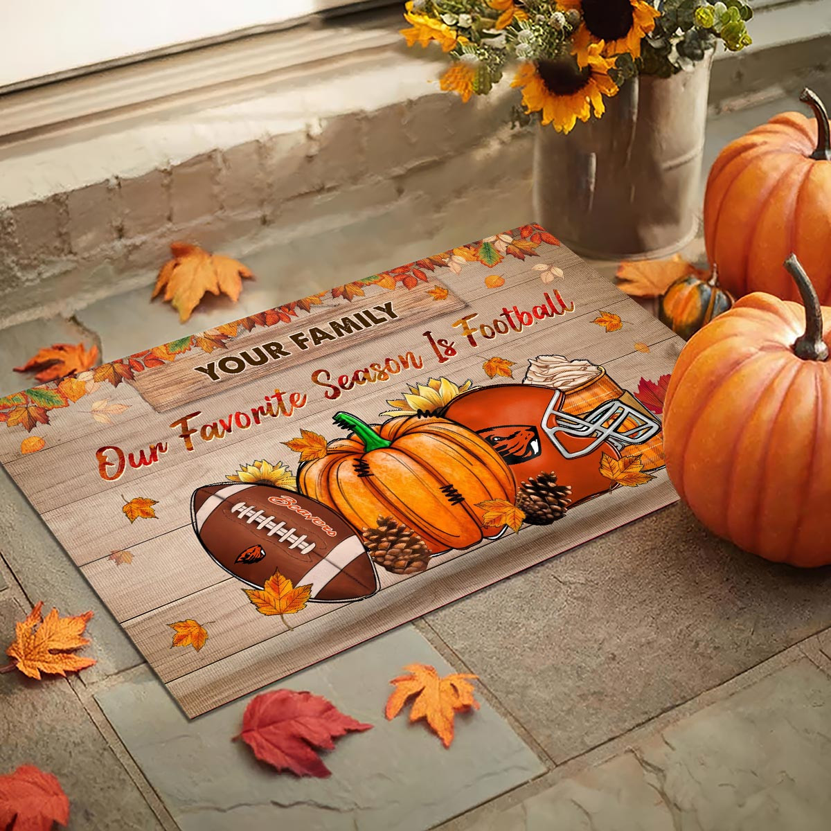 Oregon State Beavers Our Favorite Season is Football Doormat - Famjoys Oregon State Beavers Our Favorite Season is Football Doormat - Famjoys