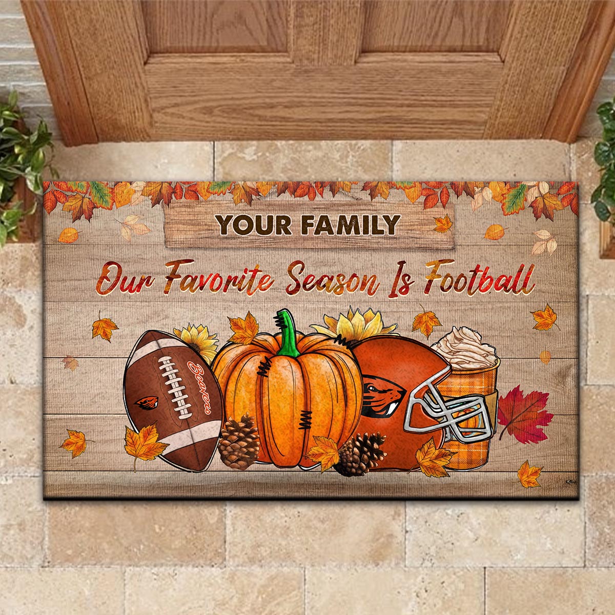 Oregon State Beavers Our Favorite Season is Football Doormat - Famjoys Oregon State Beavers Our Favorite Season is Football Doormat - Famjoys