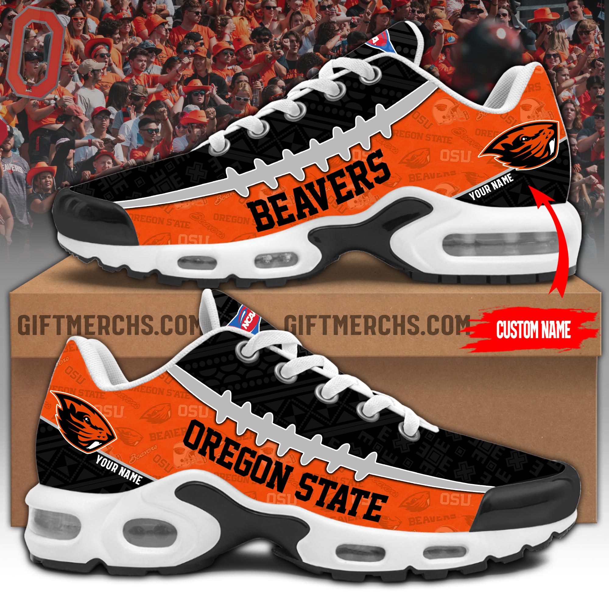 Oregon State Beavers Personalized Shoes - Famjoys Oregon State Beavers Personalized Shoes - Famjoys