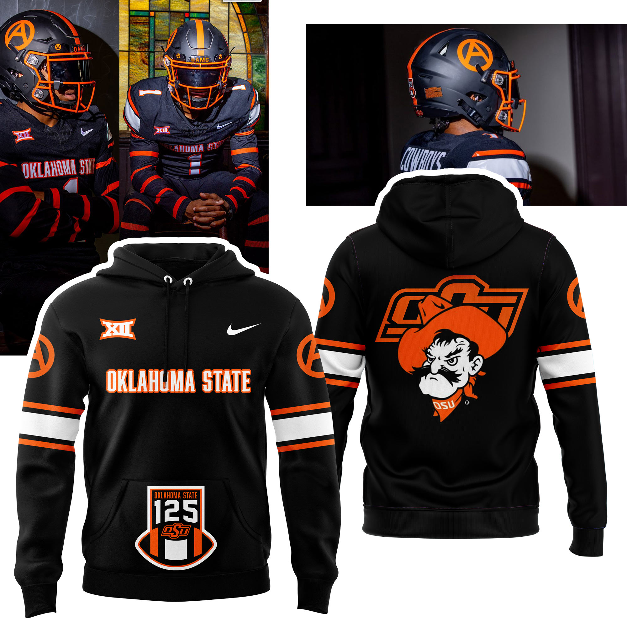 OSU Cowboy Football 125th Anniversary Throwback Hoodie - Famjoys OSU Cowboy Football 125th Anniversary Throwback Hoodie - Famjoys