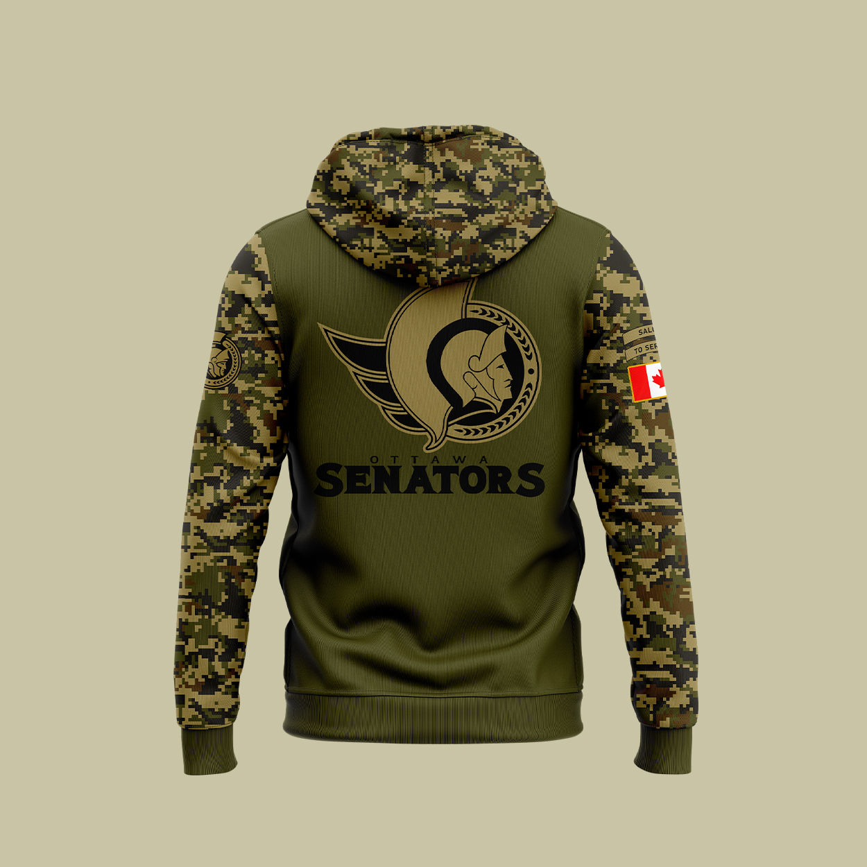 Ottawa Senators Camo Salute to Service Premium Club Fleece Pullover Hoodie - Famjoys Ottawa Senators Camo Salute to Service Premium Club Fleece Pullover Hoodie - Famjoys