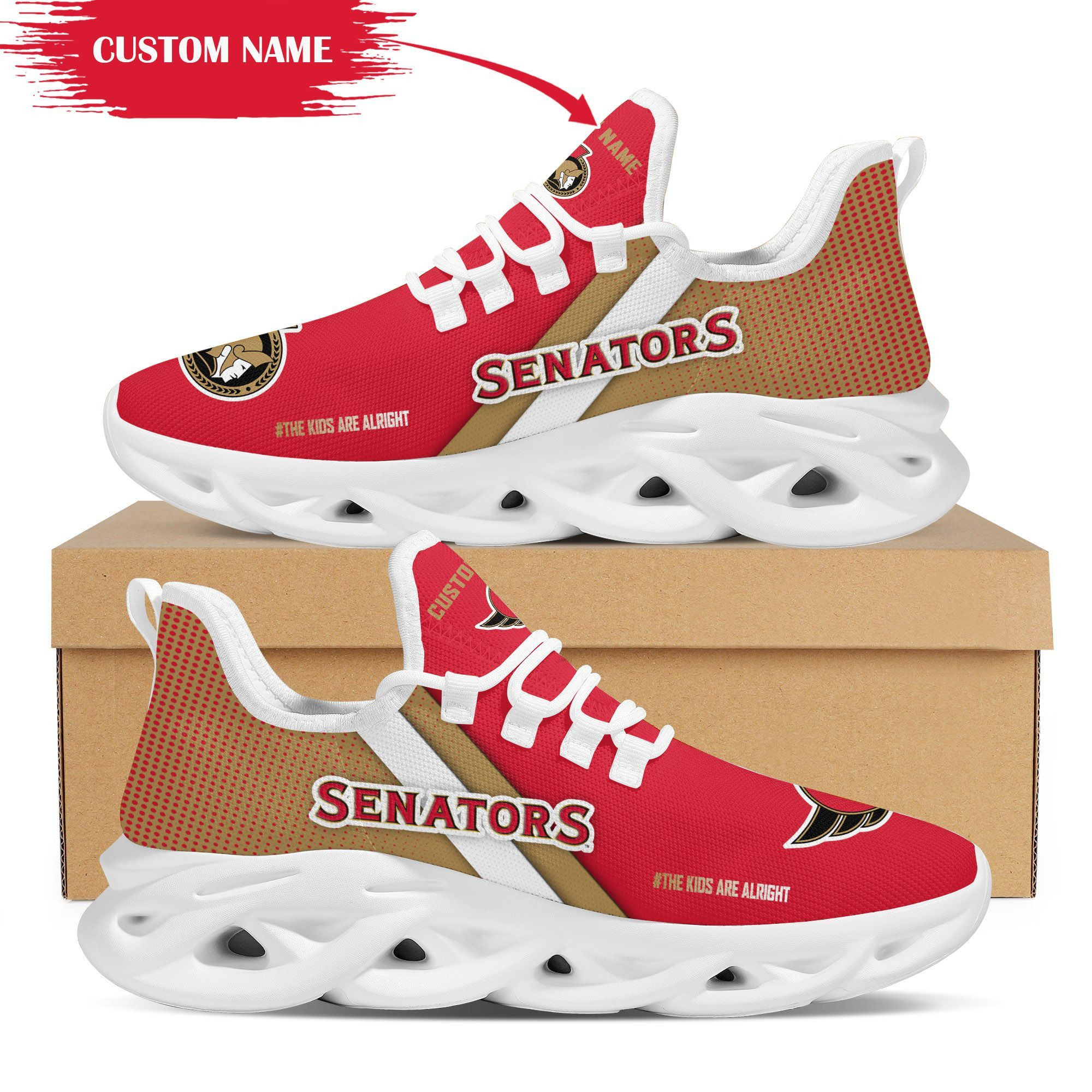 Ottawa Senators Custom Personalized Max Soul Sneakers Shoes - Famjoys Ottawa Senators Custom Personalized Max Soul Sneakers Shoes - Famjoys