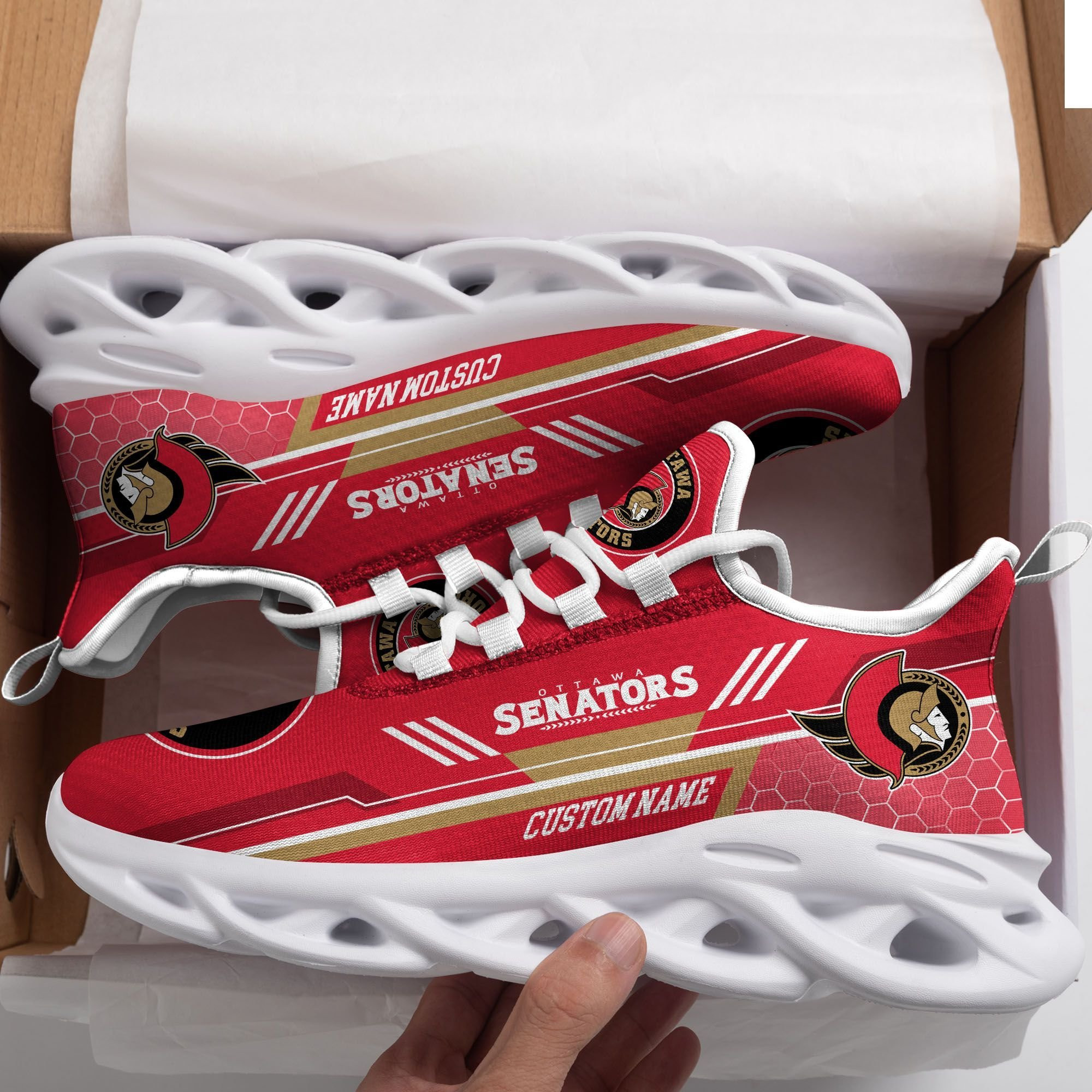Ottawa Senators Custom Personalized Max Soul Sneakers Shoes - Famjoys Ottawa Senators Custom Personalized Max Soul Sneakers Shoes - Famjoys