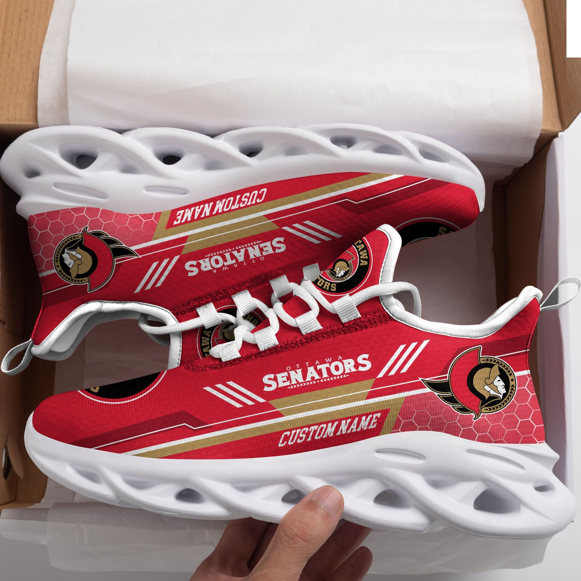 Ottawa Senators Custom Personalized Max Soul Sneakers Shoes - Famjoys Ottawa Senators Custom Personalized Max Soul Sneakers Shoes - Famjoys