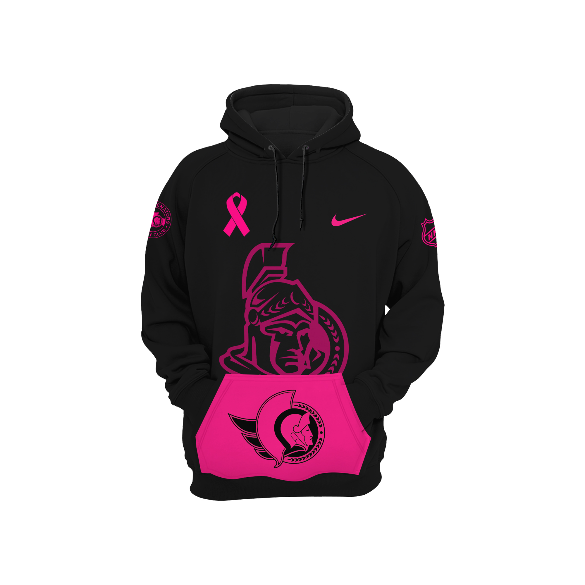 Ottawa Senators NHL Breast Cancer Awareness Month Pullover Hoodie - Famjoys Ottawa Senators NHL Breast Cancer Awareness Month Pullover Hoodie - Famjoys