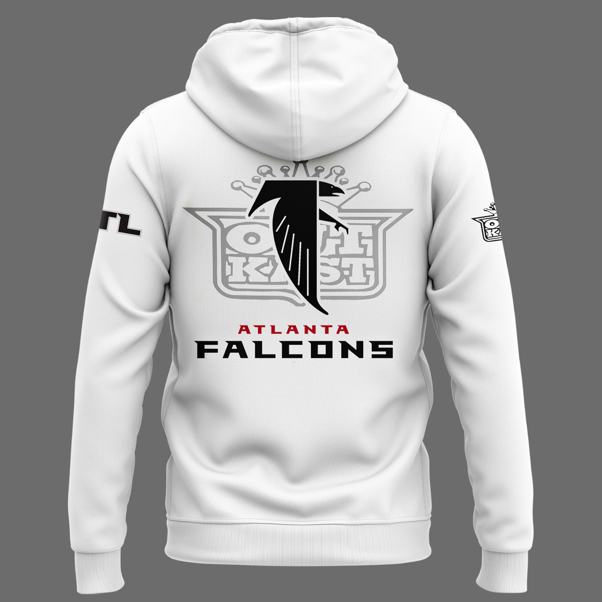 Outkast x Atlanta Falcons White Pullover Hoodie - Famjoys Outkast x Atlanta Falcons White Pullover Hoodie - Famjoys