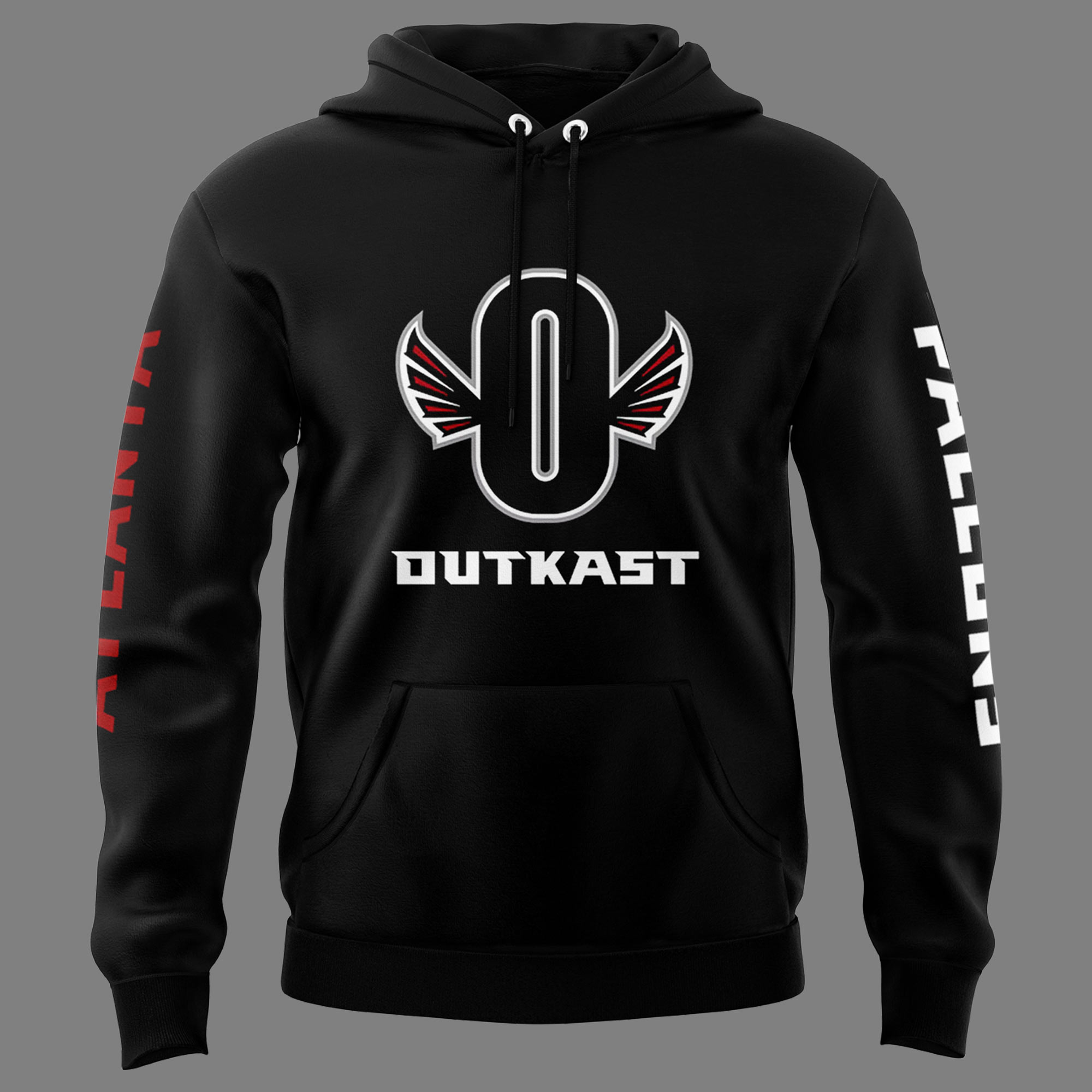 Outkast x Atlanta Falcons White Pullover Hoodie - Famjoys Outkast x Atlanta Falcons White Pullover Hoodie - Famjoys