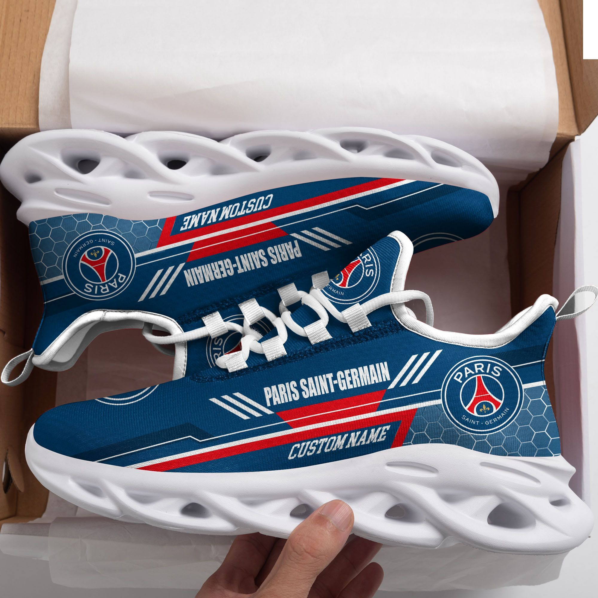 Paris Saint-Germain Custom Personalized Max Soul Sneakers Shoes - Famjoys Paris Saint-Germain Custom Personalized Max Soul Sneakers Shoes - Famjoys