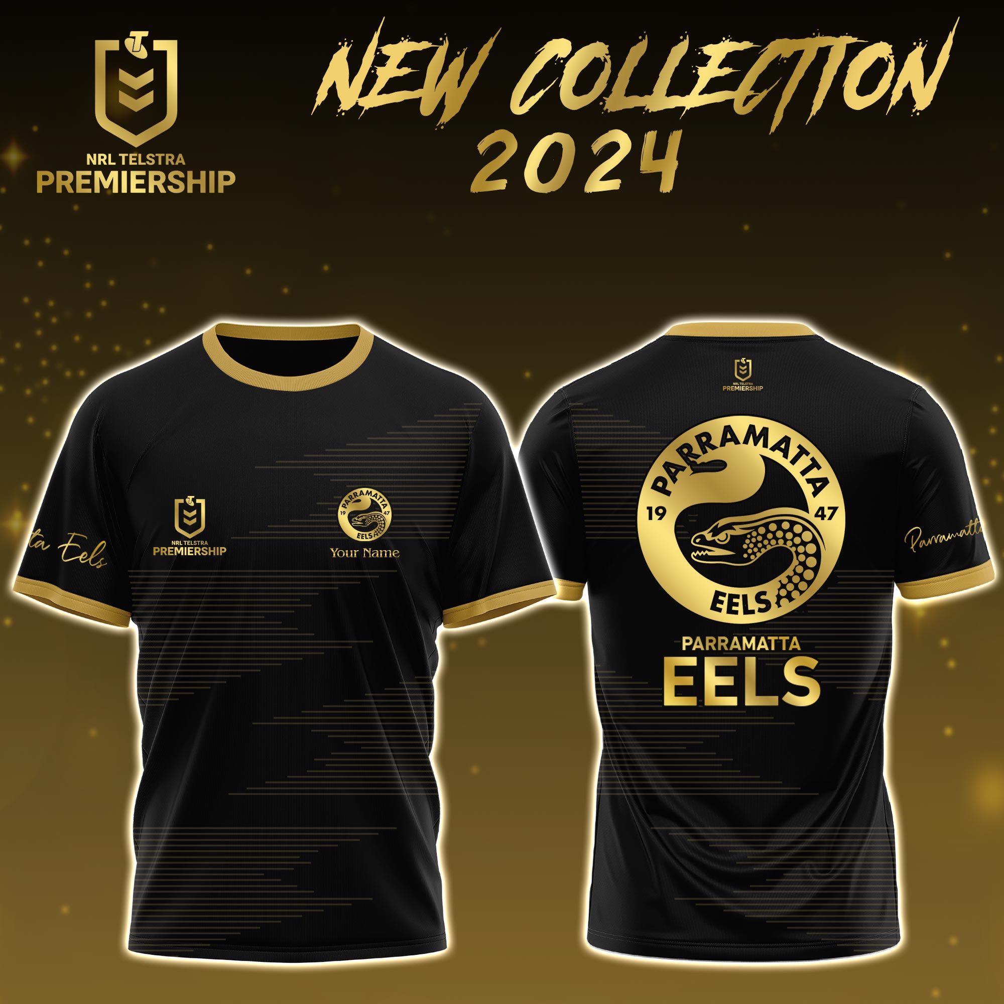 Parramatta Eels Golden Tshirt - Famjoys Parramatta Eels Golden Tshirt - Famjoys