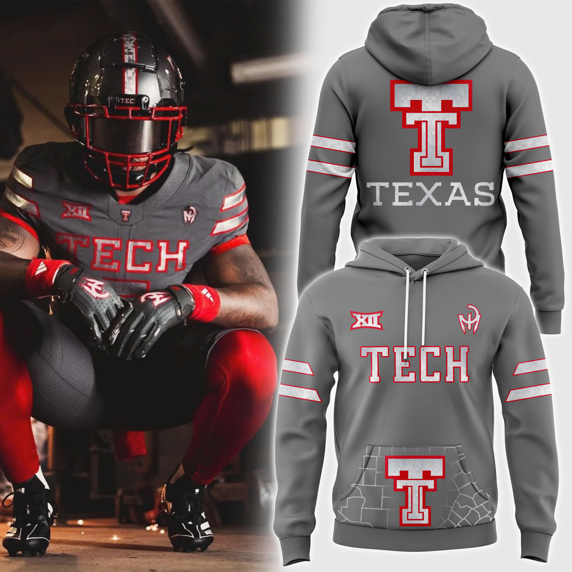 Patrick Mahomes x Texas Tech Football Galvanized Football Hoodie - Famjoys Patrick Mahomes x Texas Tech Football Galvanized Football Hoodie - Famjoys