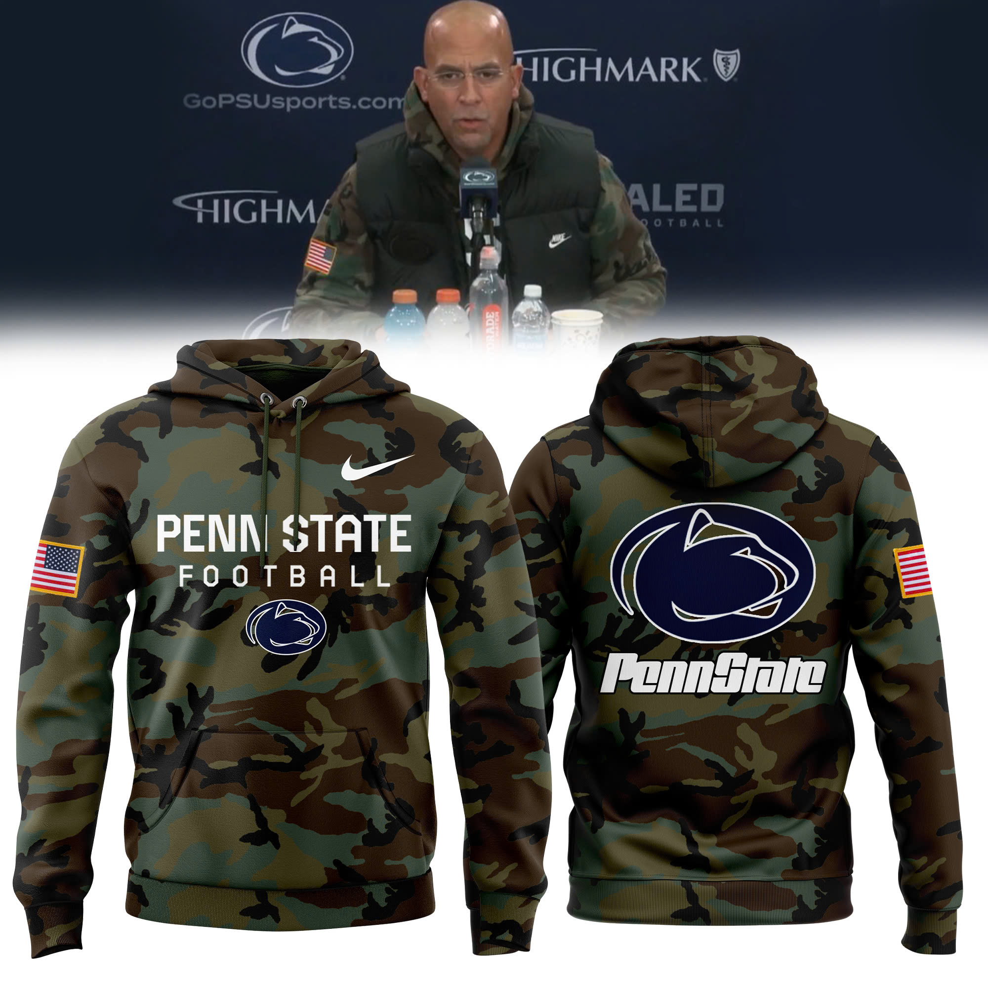Penn State Football Arctic Camo Salute to Service Club Fleece Pullover Hoodie - Famjoys Penn State Football Arctic Camo Salute to Service Club Fleece Pullover Hoodie - Famjoys