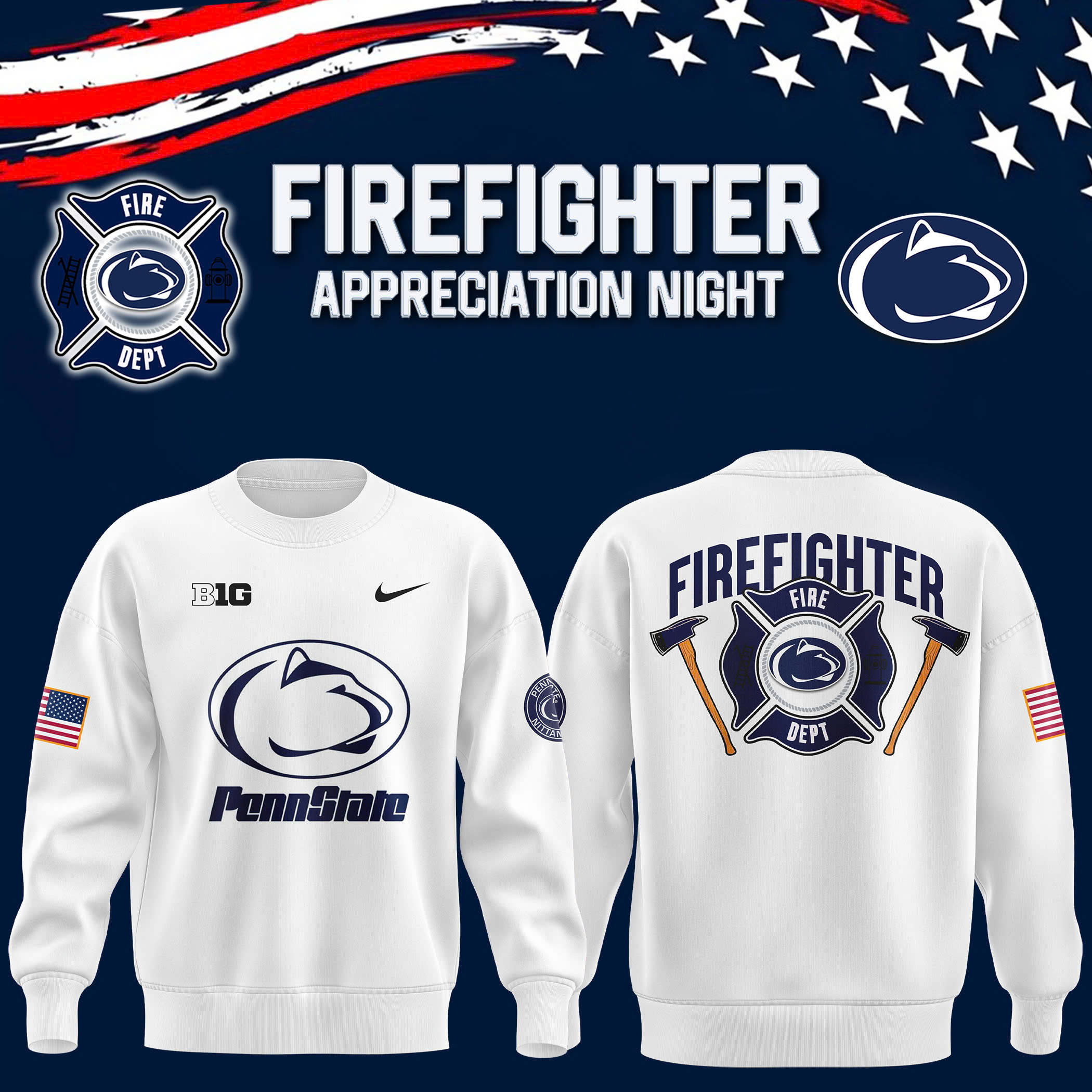 Penn State Football x Firefighter Appreciation Night Premium Sweatshirt