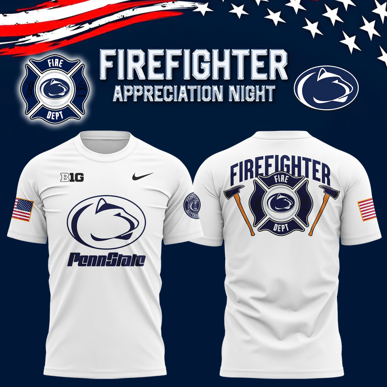 Penn State Football x Firefighter Appreciation Night Premium Tee