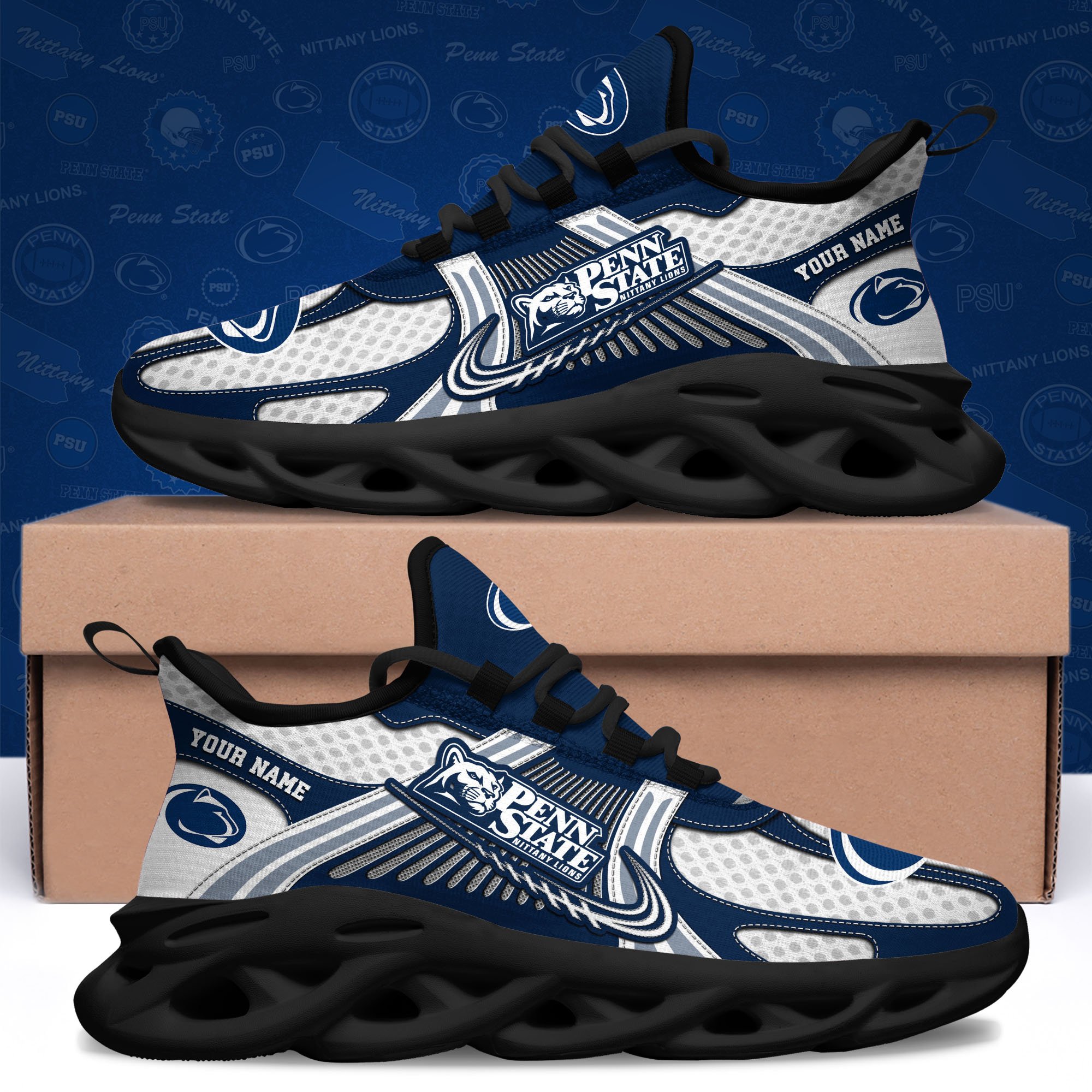 Penn State Nittany Lions Clunky Sneakers Custom Your Name, Sport Sneakers ETRG-62343 - Famjoys Penn State Nittany Lions Clunky Sneakers Custom Your Name, Sport Sneakers ETRG-62343 - Famjoys