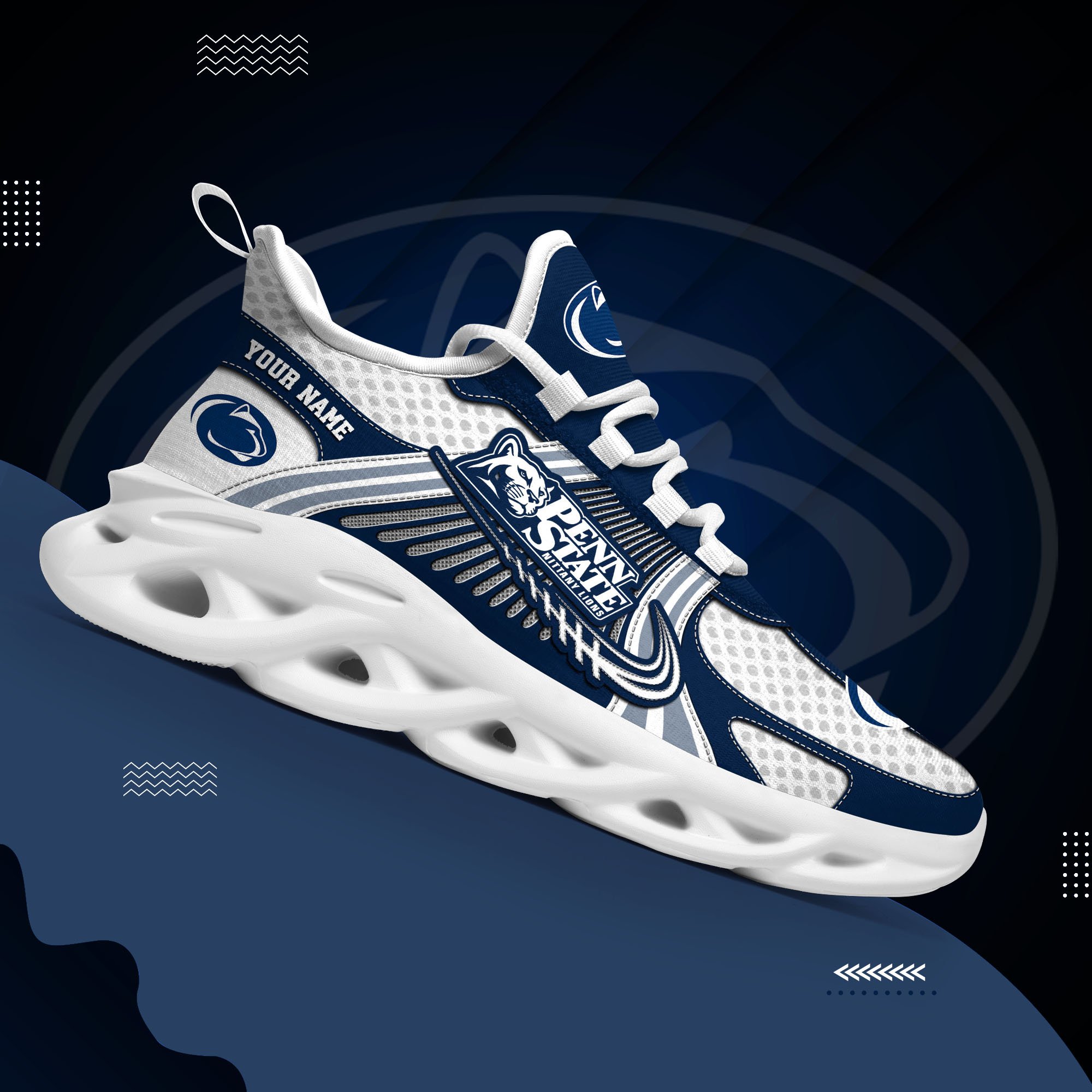 Penn State Nittany Lions Clunky Sneakers Custom Your Name, Sport Sneakers ETRG-62343 - Famjoys Penn State Nittany Lions Clunky Sneakers Custom Your Name, Sport Sneakers ETRG-62343 - Famjoys