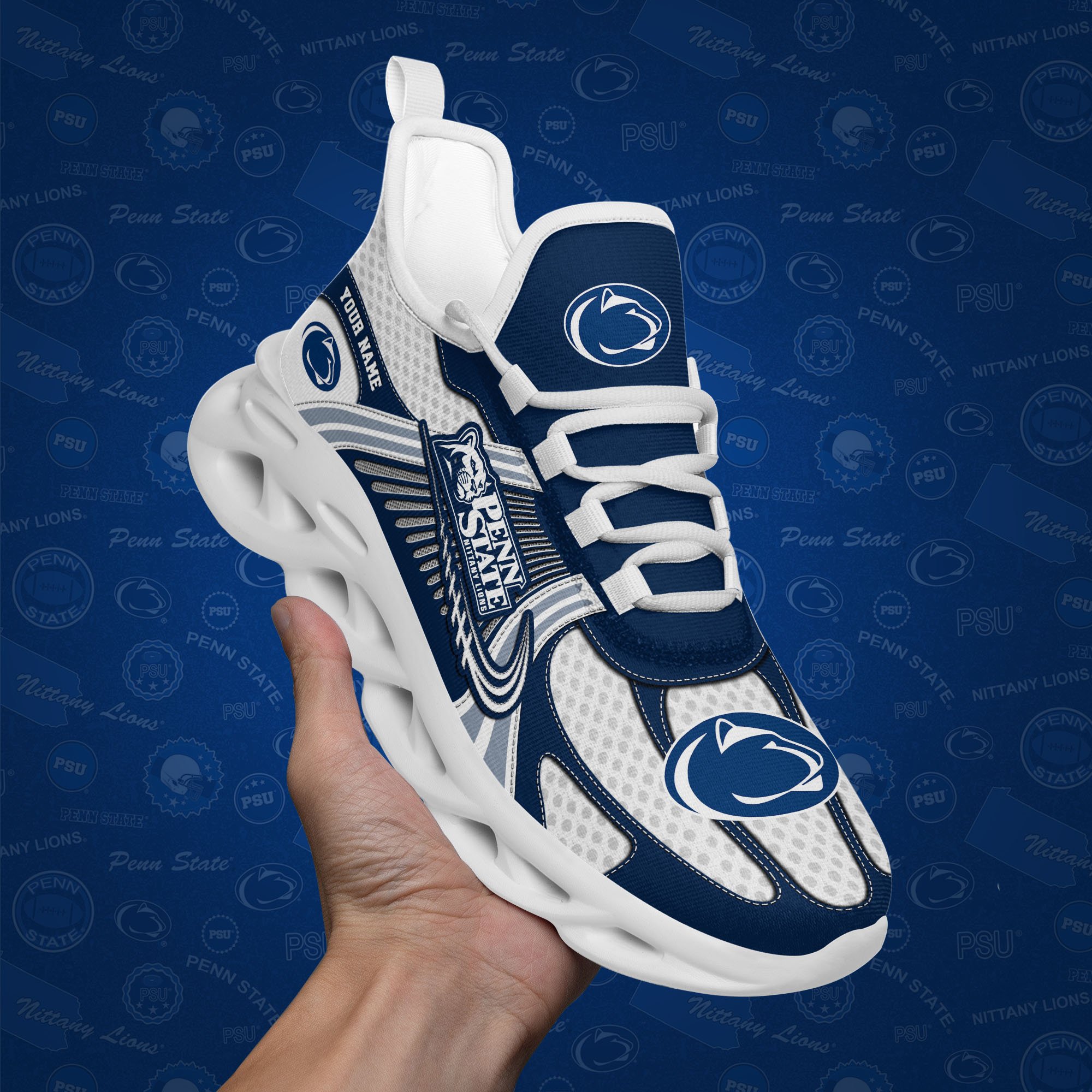 Penn State Nittany Lions Clunky Sneakers Custom Your Name, Sport Sneakers ETRG-62343 - Famjoys Penn State Nittany Lions Clunky Sneakers Custom Your Name, Sport Sneakers ETRG-62343 - Famjoys