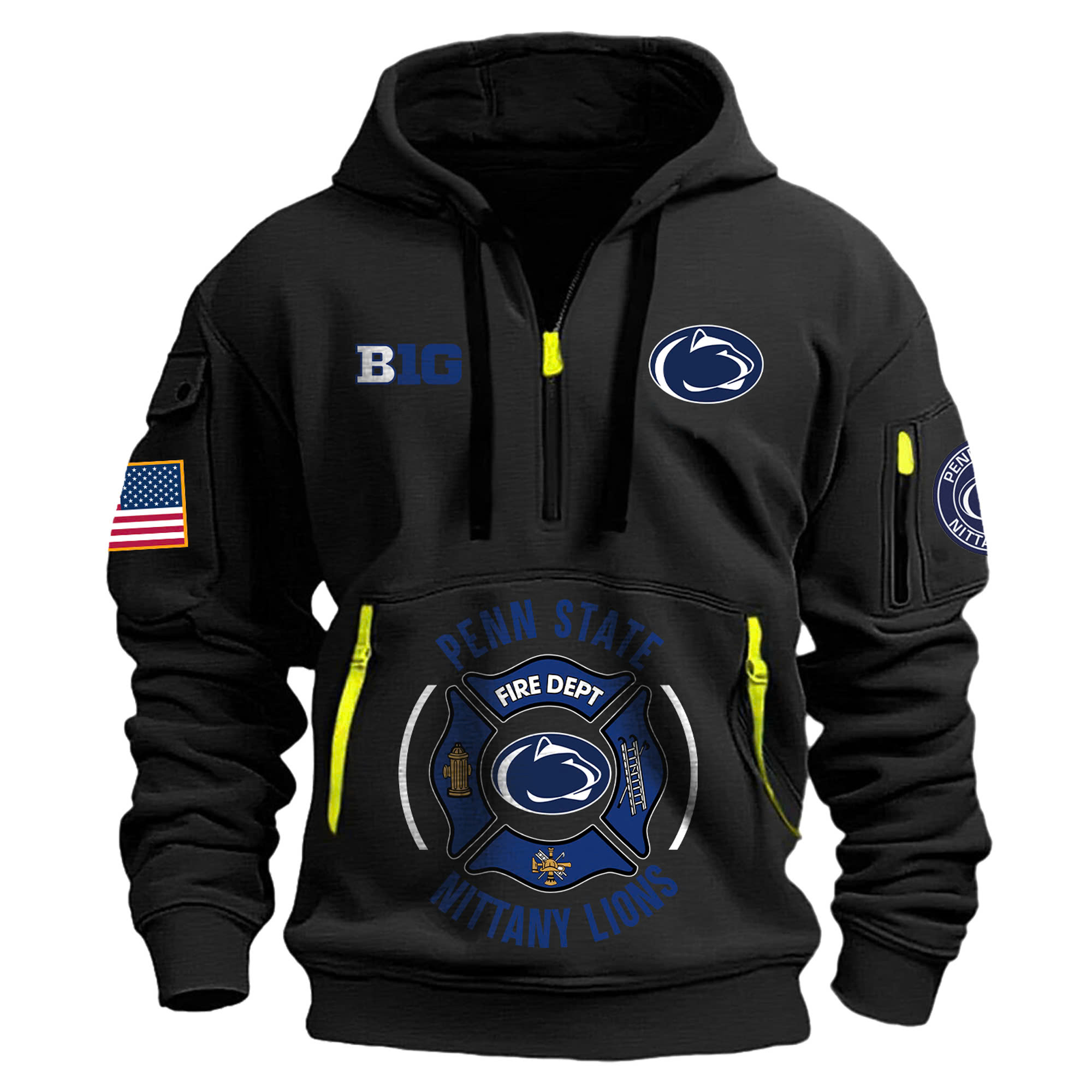 Penn State Nittany Lions Football x Firefighter Appreciation Night Premium Hoodie - Famjoys Penn State Nittany Lions Football x Firefighter Appreciation Night Premium Hoodie - Famjoys