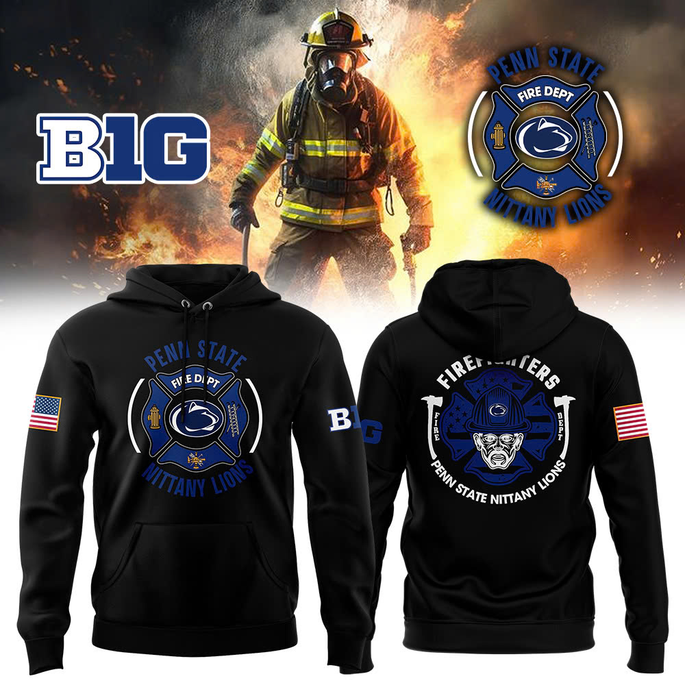 Penn State Nittany Lions Football x Firefighter Appreciation Night Premium Pullover Hoodie - Famjoys Penn State Nittany Lions Football x Firefighter Appreciation Night Premium Pullover Hoodie - Famjoys